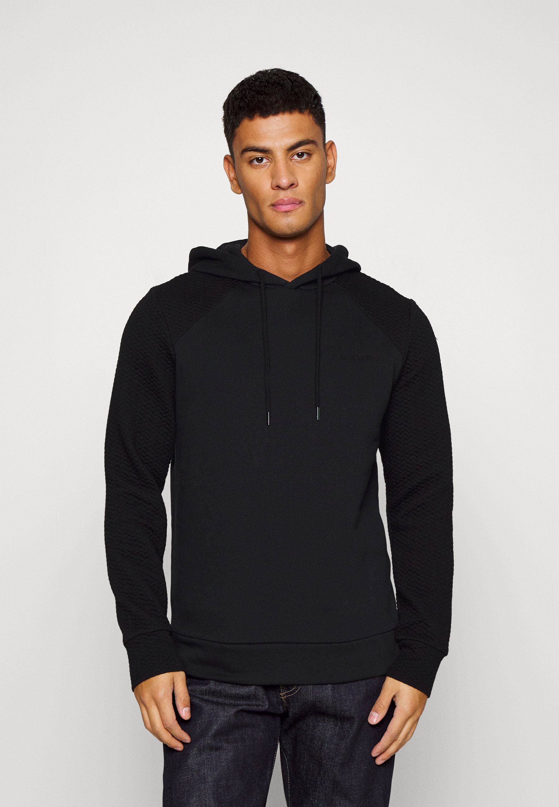 Jack &Jones JCOSTAPLE QUILT HOOD - Hoodie - black