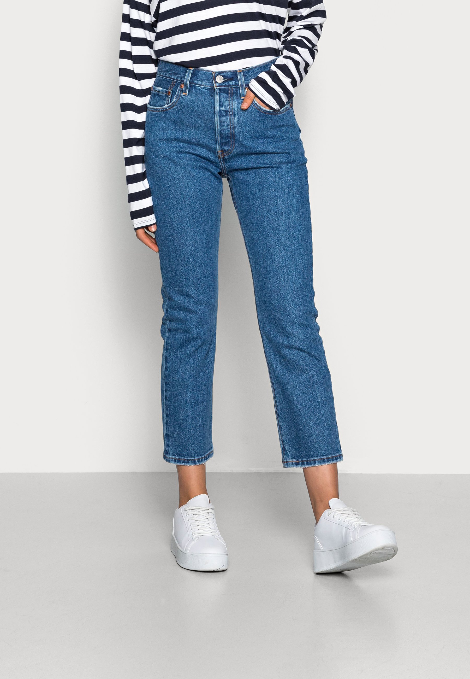 Levi's® 501® CROP - Straight leg jeans - denim/blue denim