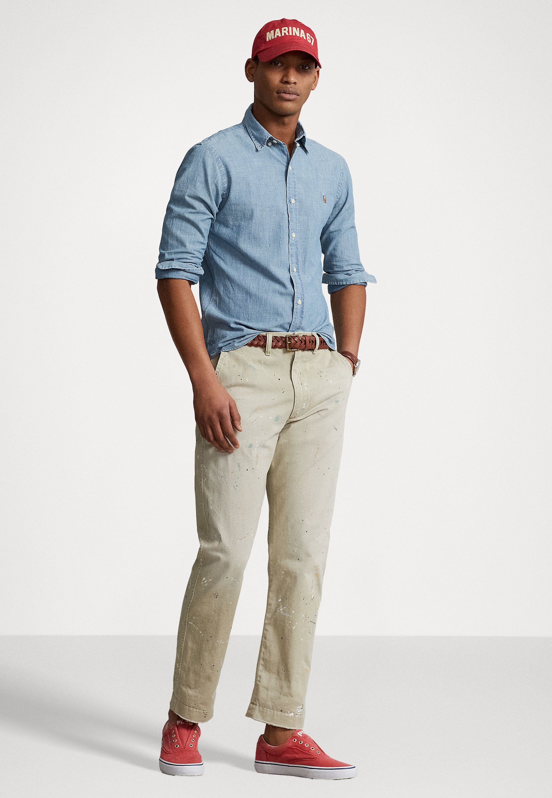 Polo Ralph Lauren SLIM FIT CHAMBRAY SHIRT - Shirt - medium wash/bleached denim