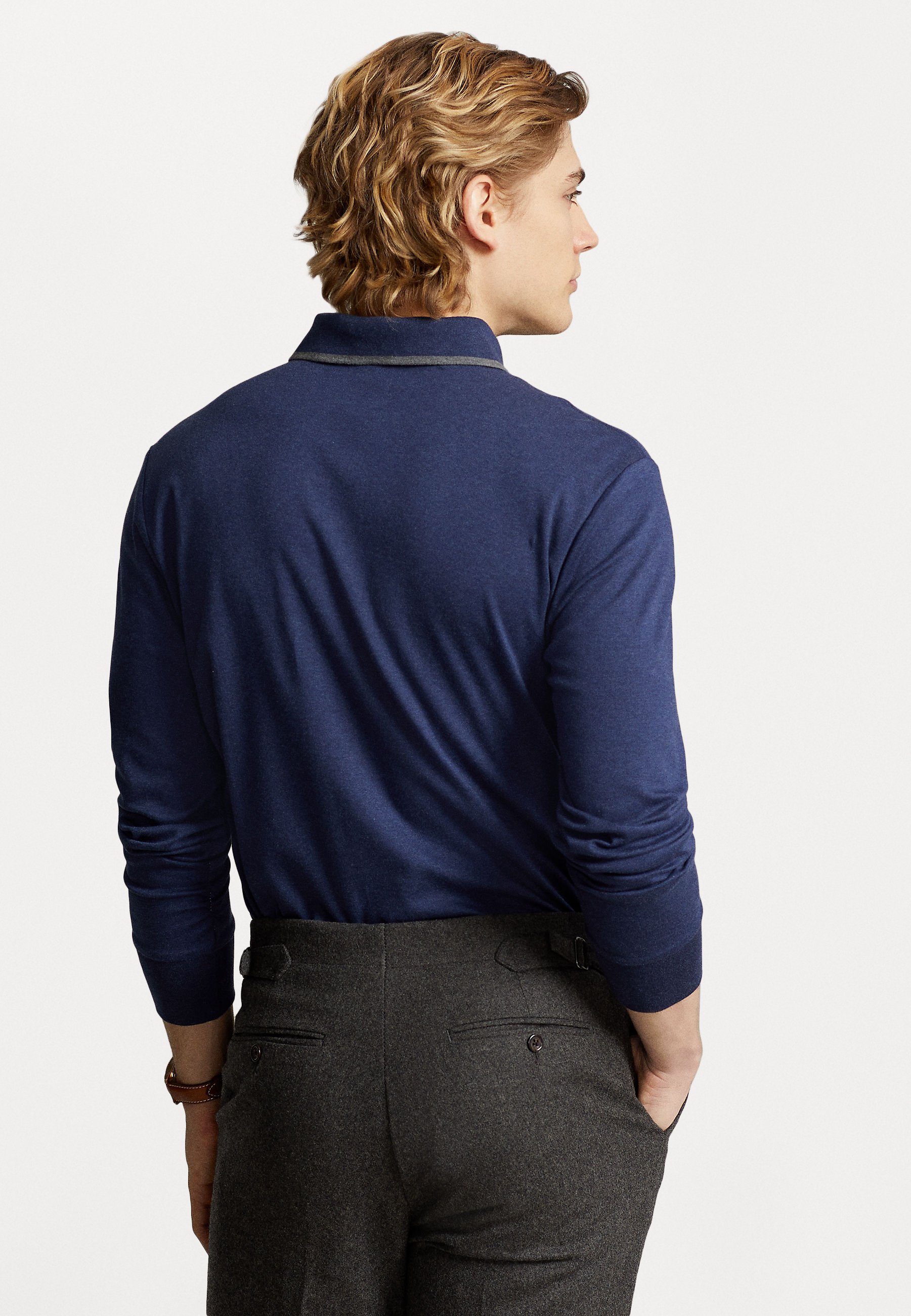 Polo Ralph Lauren LONG SLEEVE - Polo shirt - spring navy heather/dark blue
