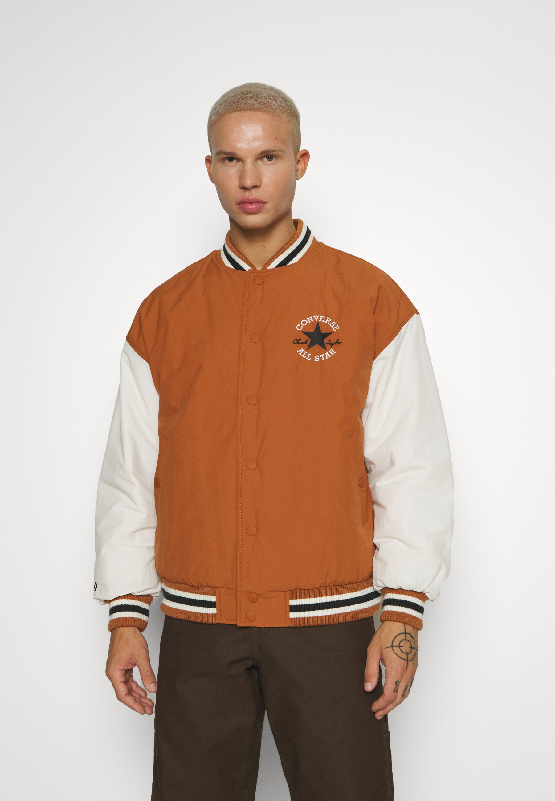 Converse ALL STAR VARSITY PADDED JACKET - Bomber Jacket - brown