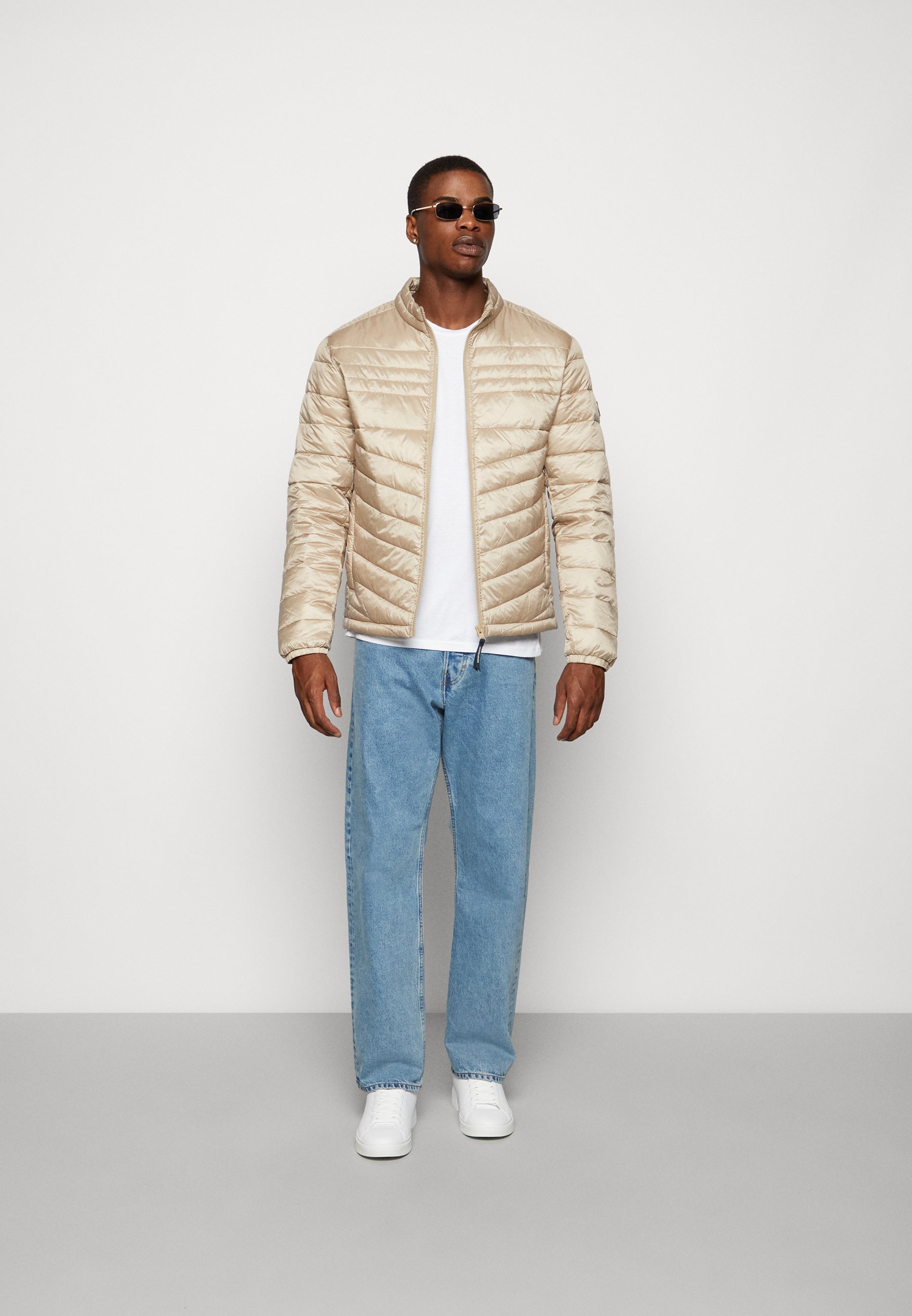 Jack &Jones JJEHERO PUFFER COLLAR - Winter jacket - crockery/beige