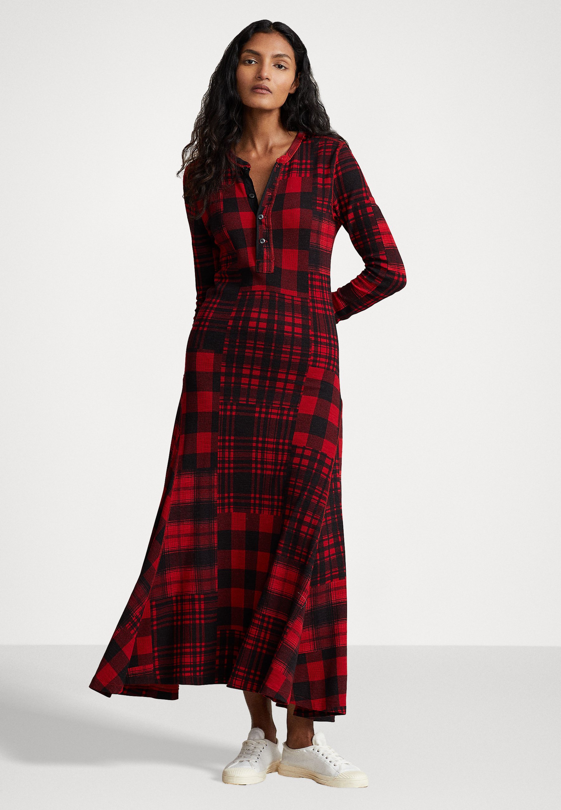 Polo Ralph Lauren LONG SLEEVE DAY DRESS - Maxi dress - red
