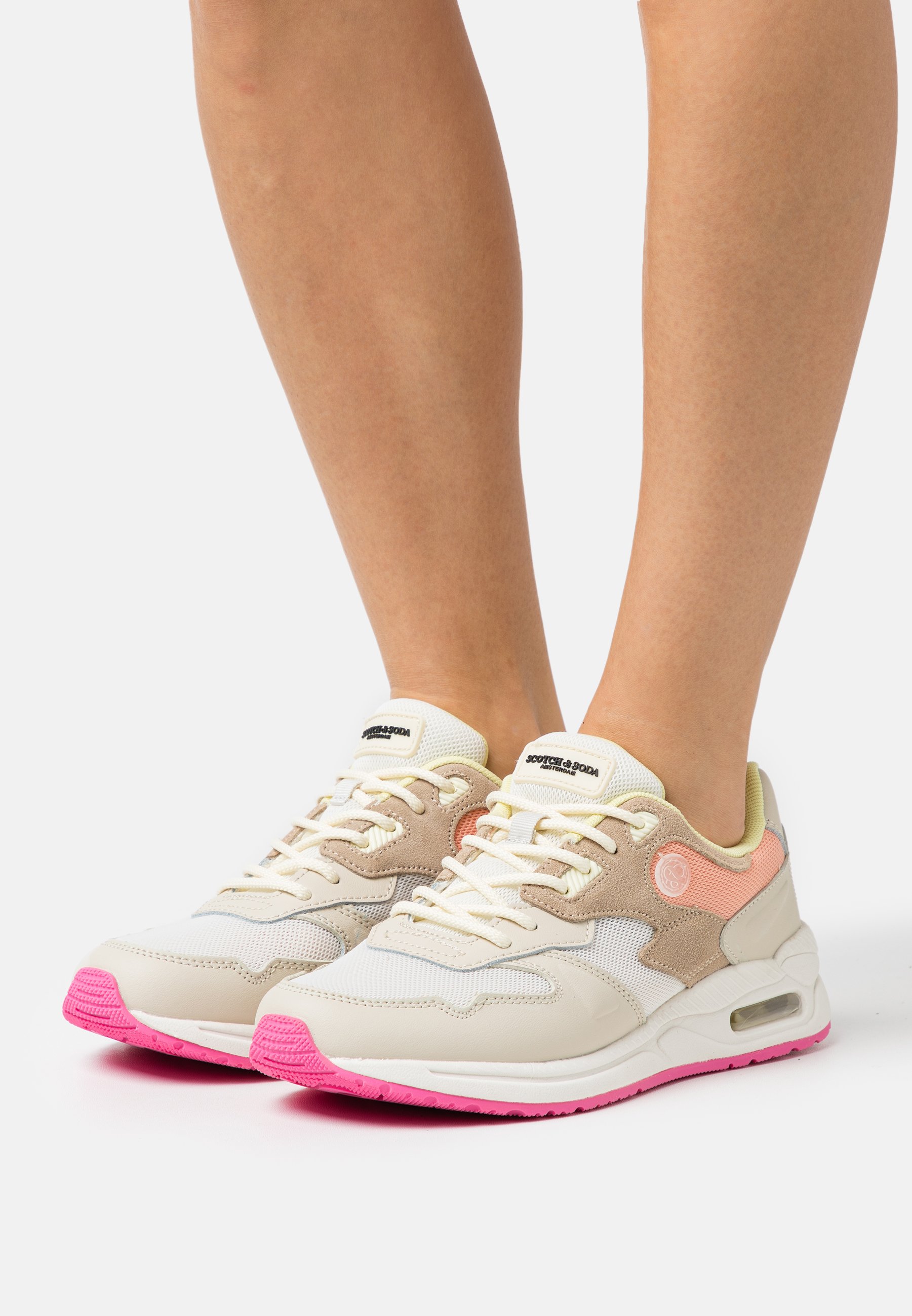 Scotch & Soda CASEY - Trainers - light beige multi-coloured/beige