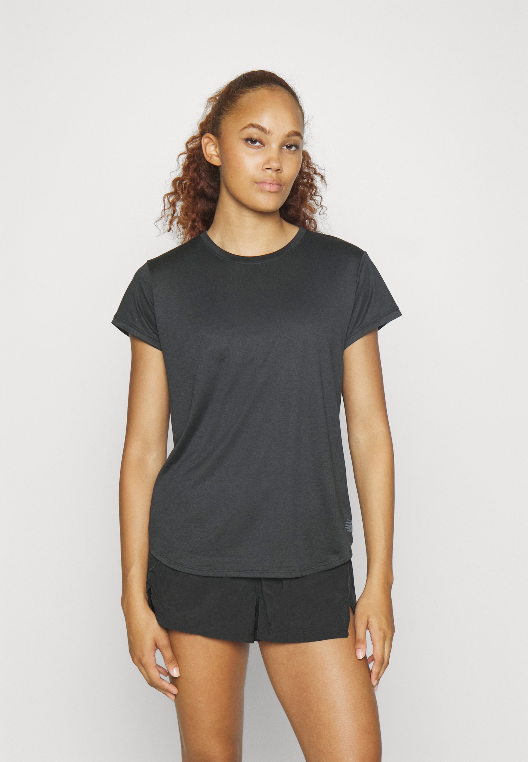 NB CORE HEATHER TEE - Sports T-shirt - black heather/black