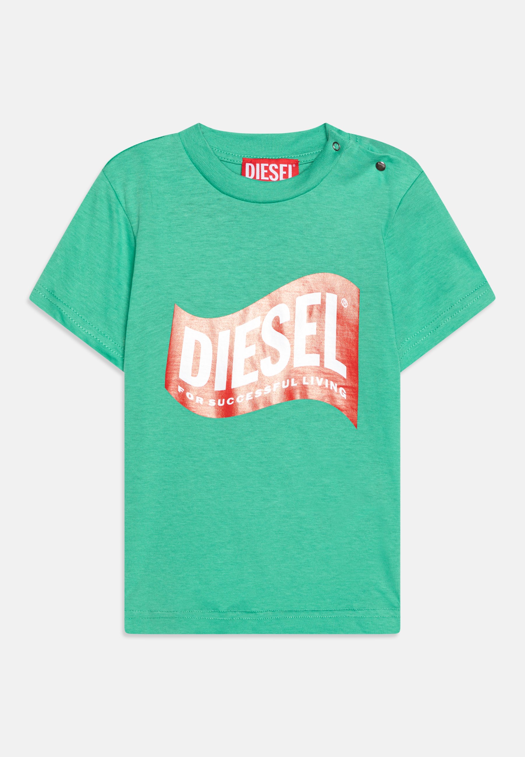 Diesel TLINB UNISEX - Print T-shirt - green/light green