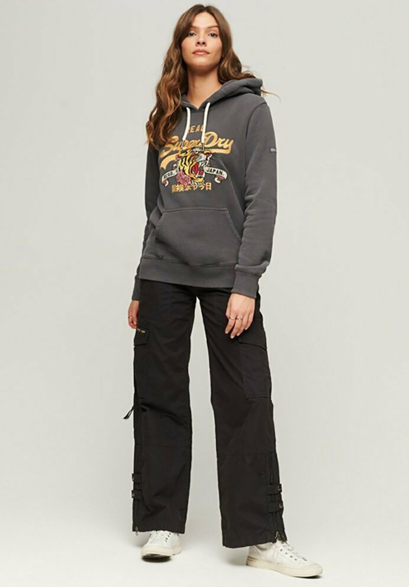 Superdry VINTAGE LOGO NARRATIVE  - Hoodie - vintage black/anthracite