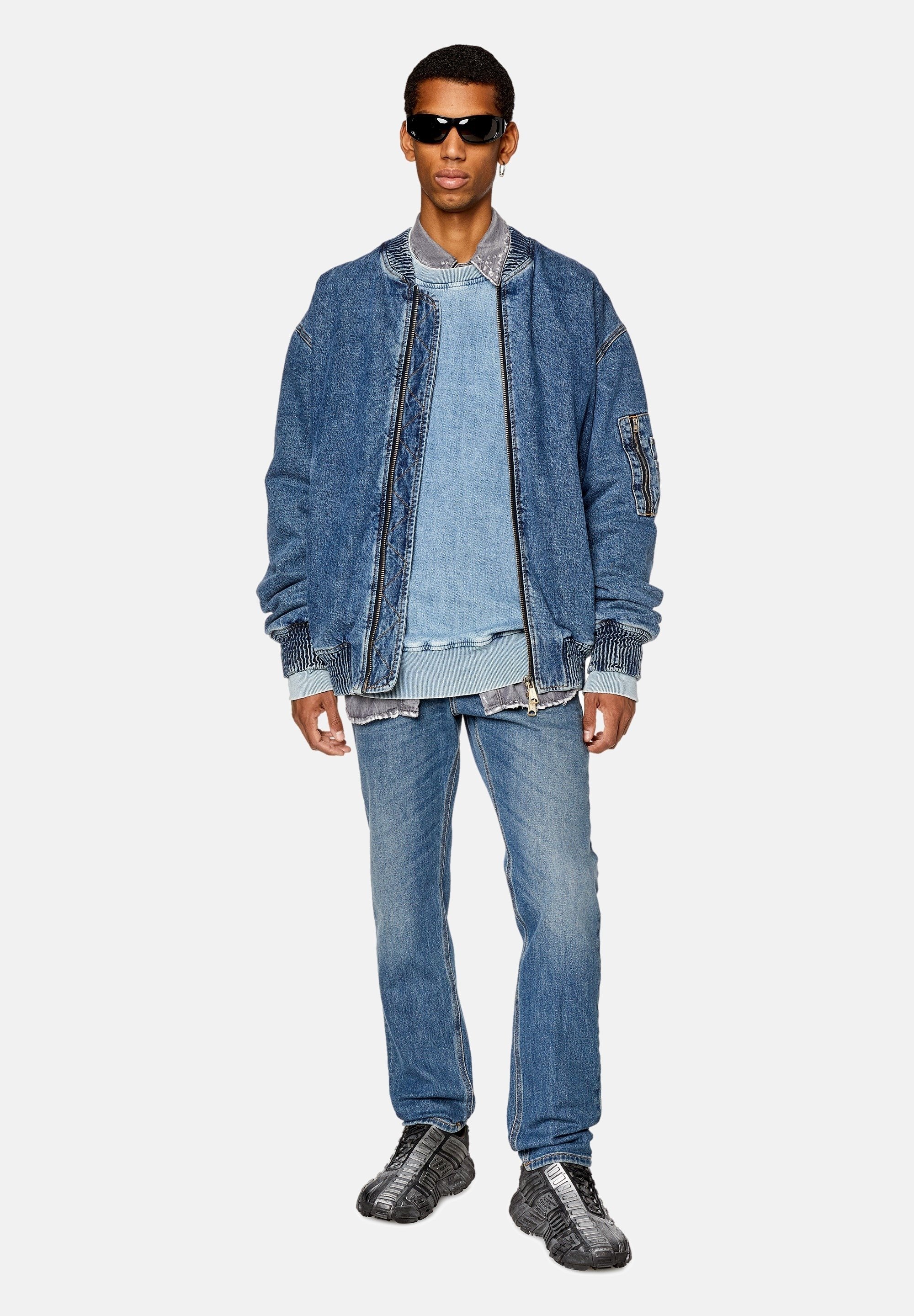 Diesel LARKEE BEEX - Straight leg jeans - medium blue/dark-blue denim