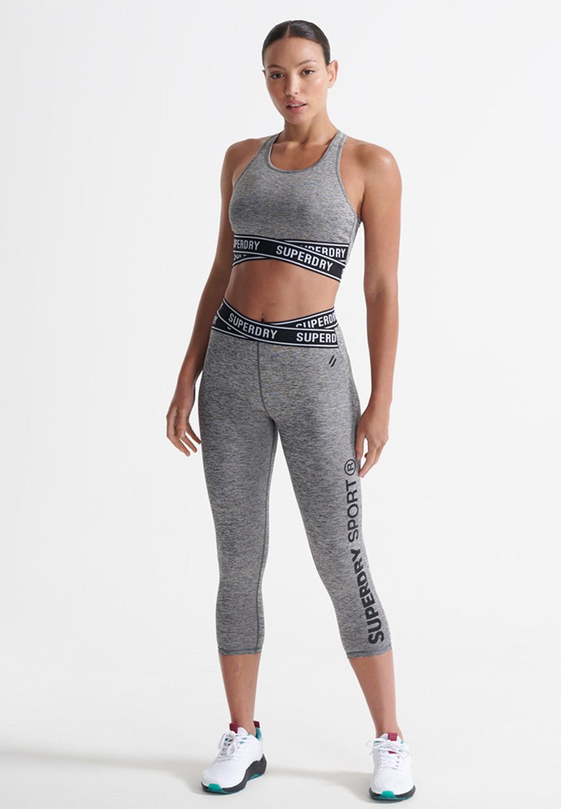 Superdry Leggings - Trousers - grey marl/dark grey