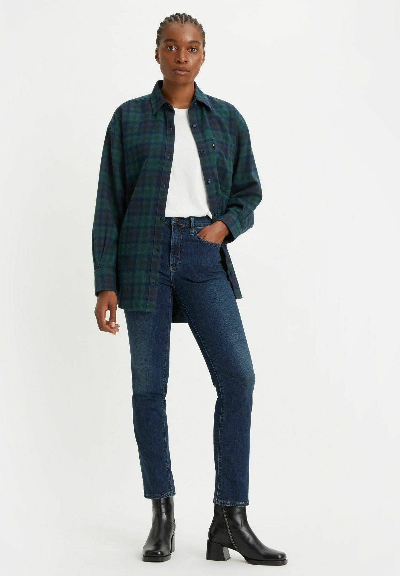 Levi's® 724™ HIGH RISE - Slim fit jeans - dark blue/dark-blue denim