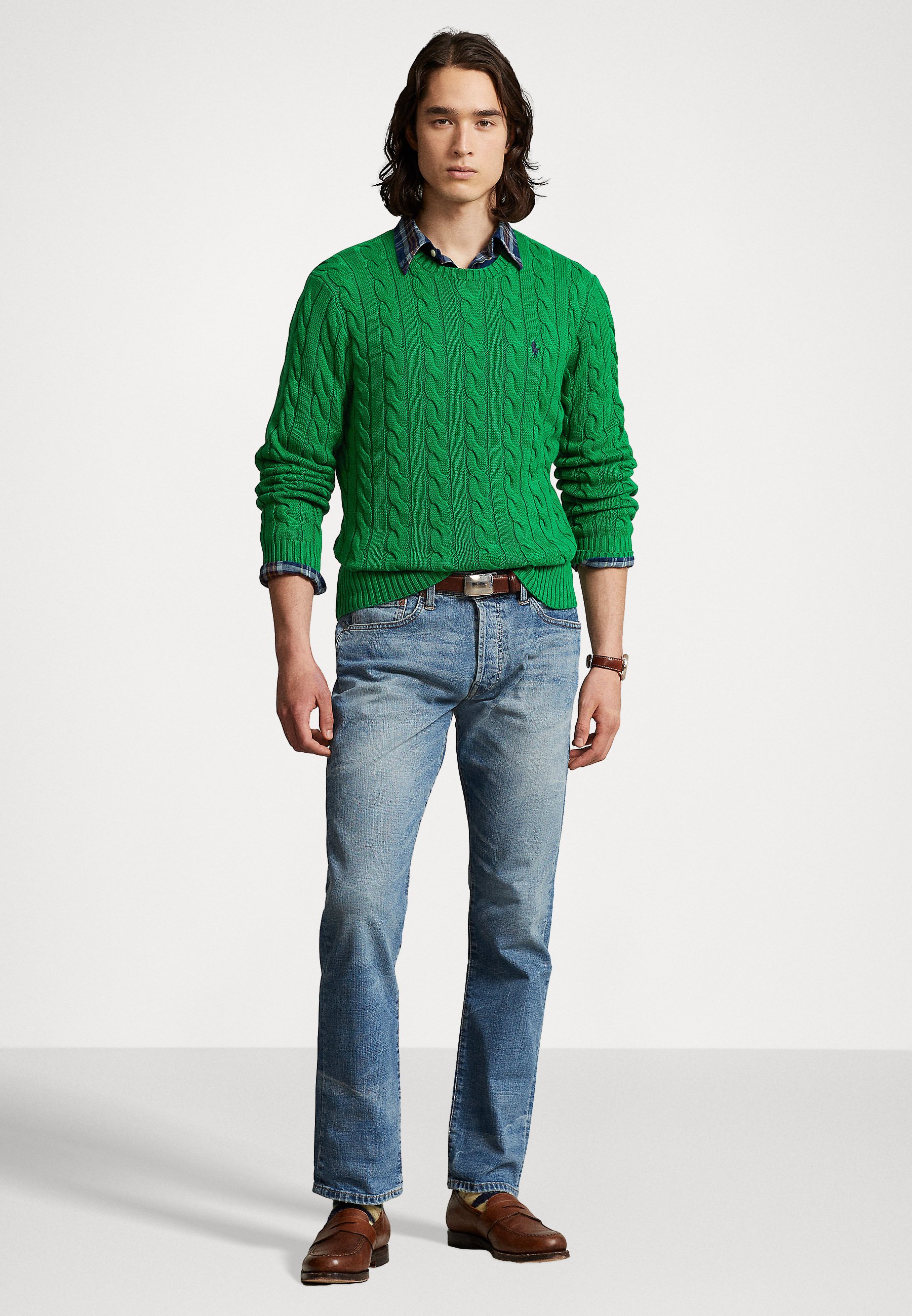 Polo Ralph Lauren DRIVER LONG SLEEVE - Jumper - athletic green/green