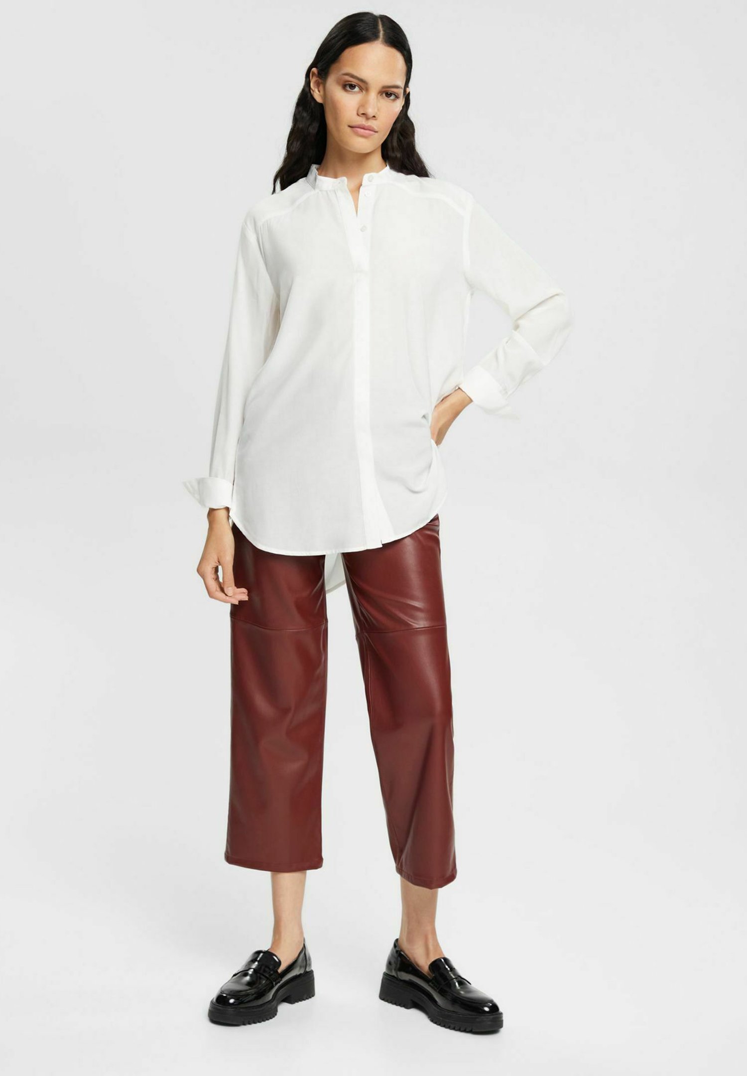 Esprit CVE F L TIE BLO - Button-down blouse - off white/off-white