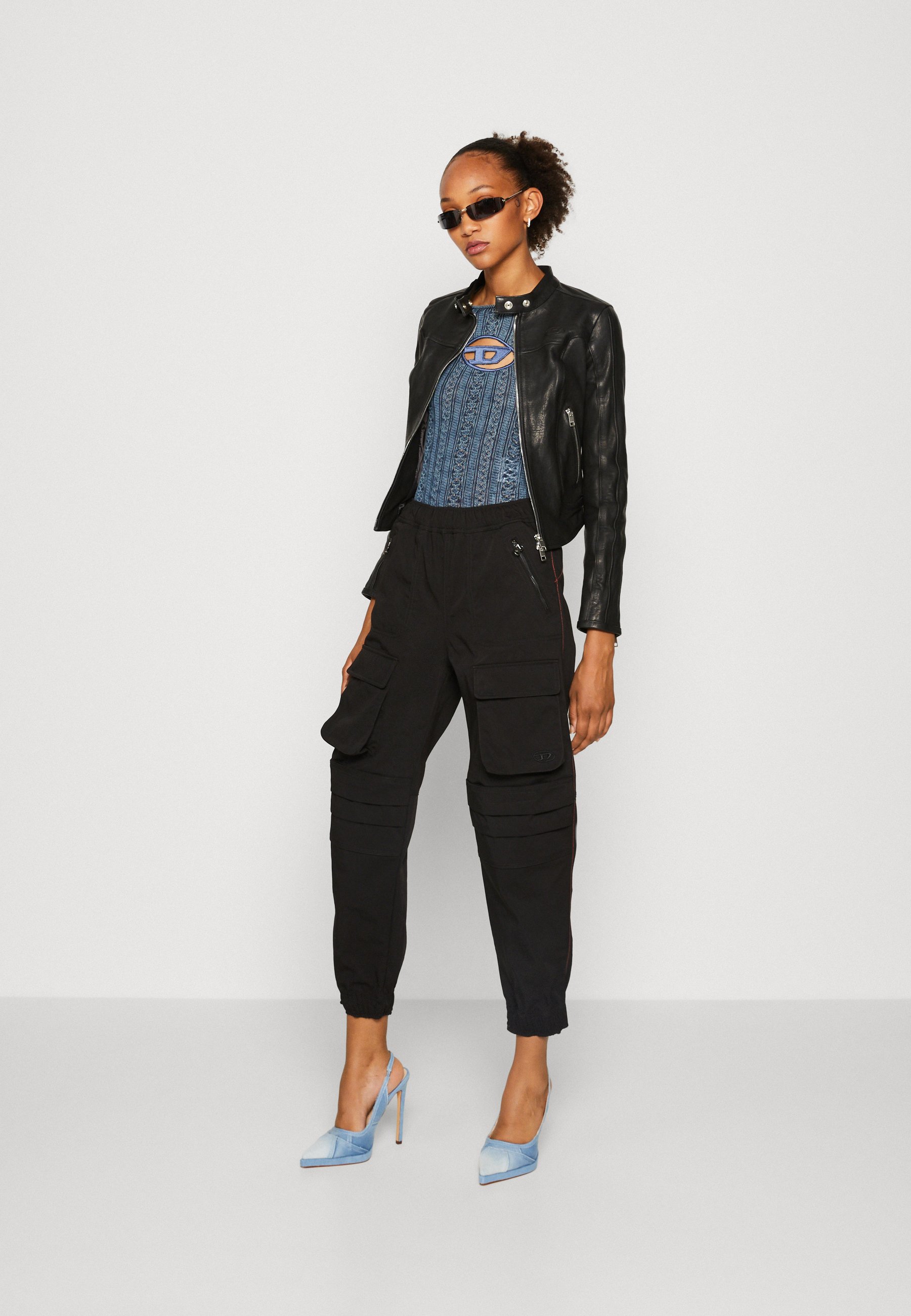 Diesel FOXI - Leather jacket - black