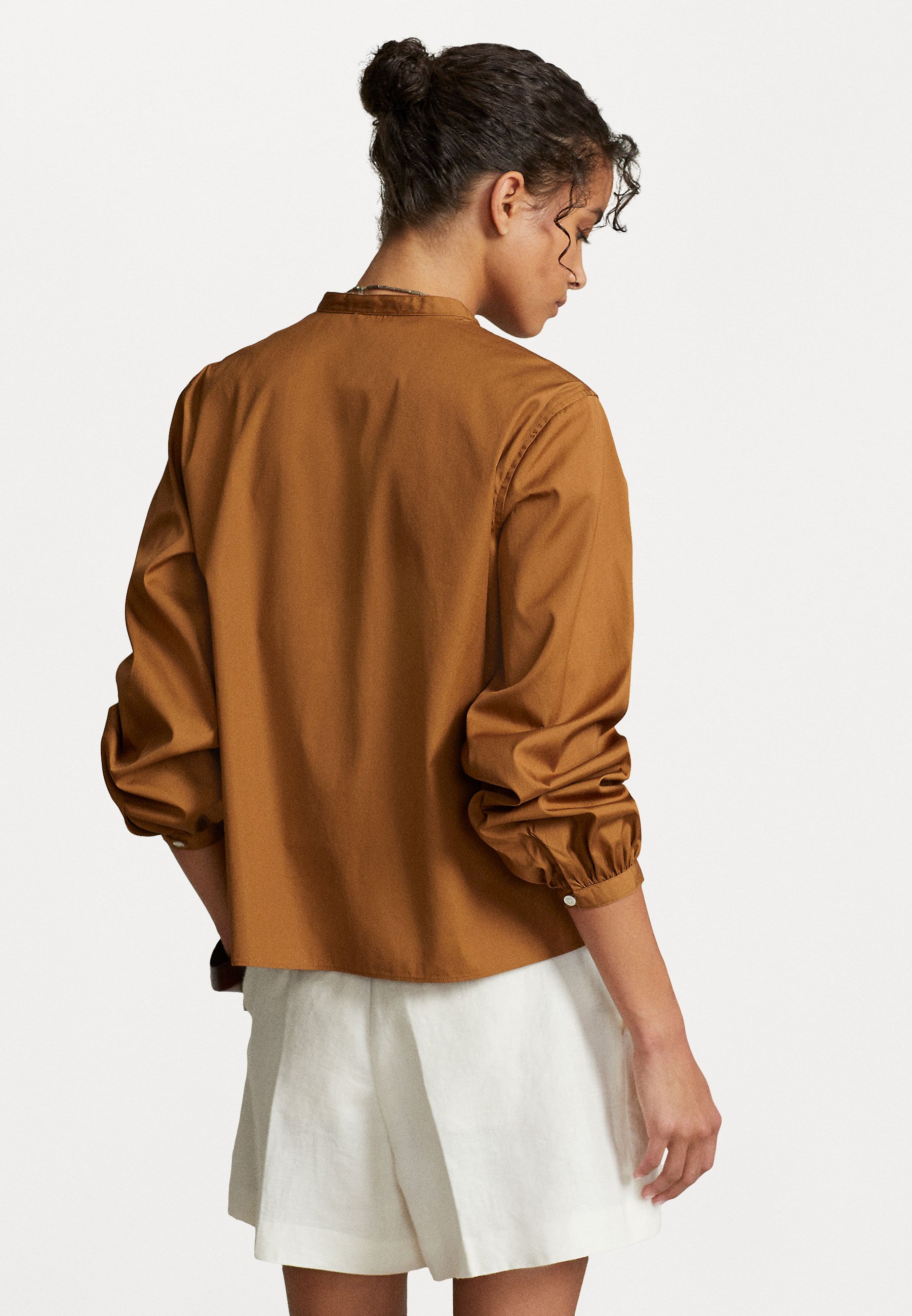 Polo Ralph Lauren SINA LONG SLEEVE BLOUSE - Blouse - cafe brown/brown
