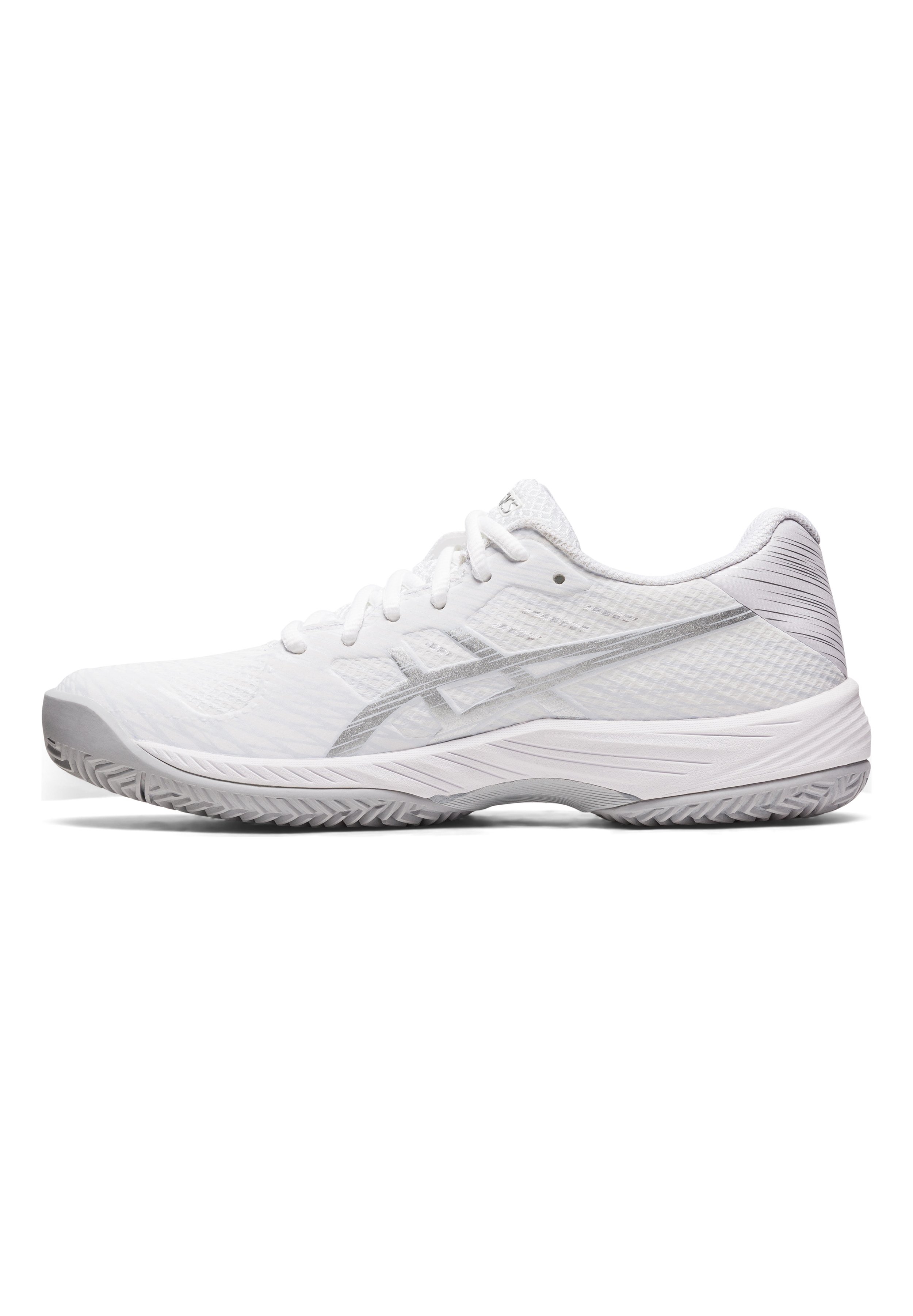 ASICS GEL GAME 9 CLAY - Clay court tennis shoes - weiss silber/white