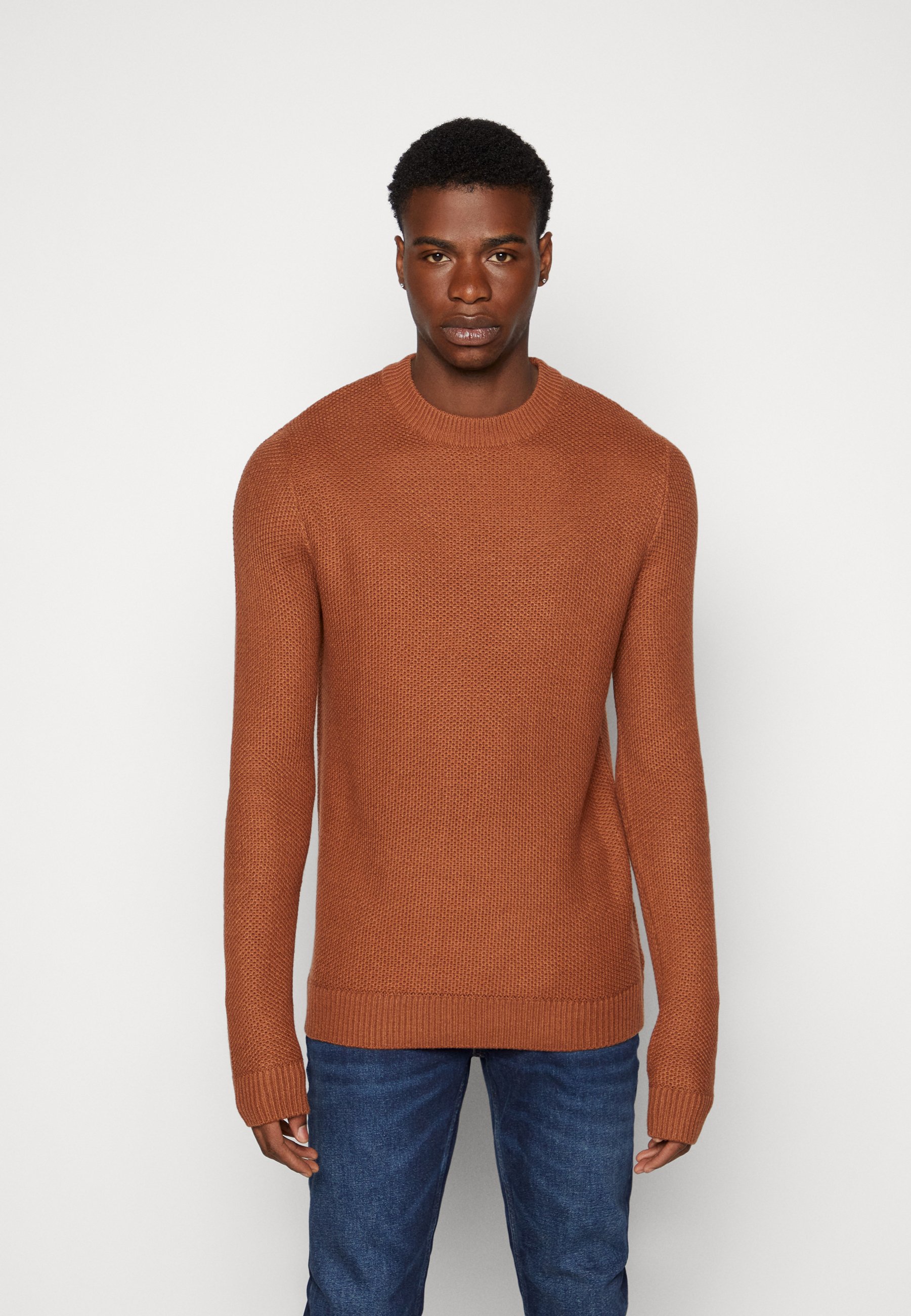 Jack &Jones JORBLAKE CREW NECK - Jumper - tortoise shell/brown