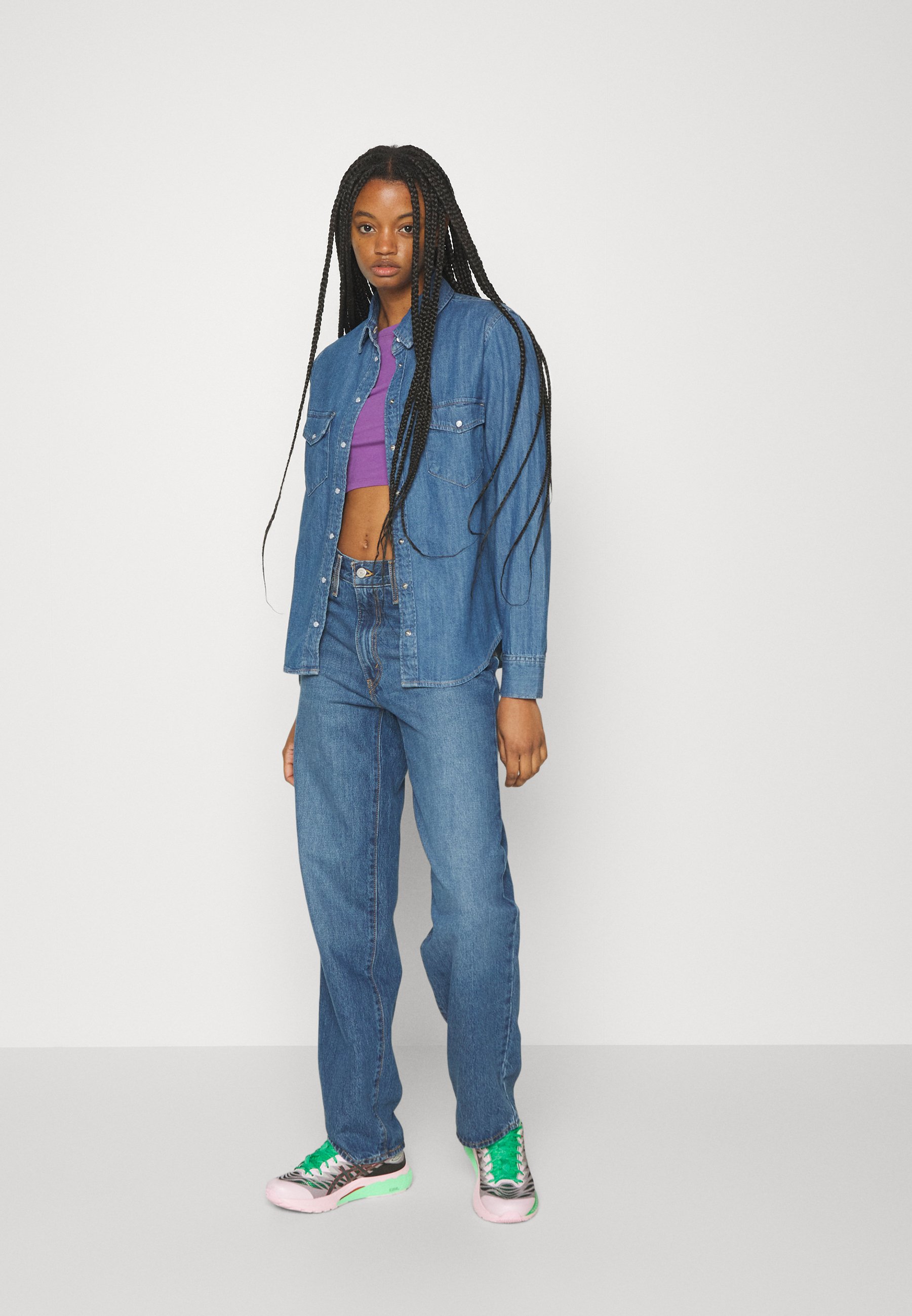 Levi's® ICONIC WESTERN - Button-down blouse - blue denim/blue/blue denim