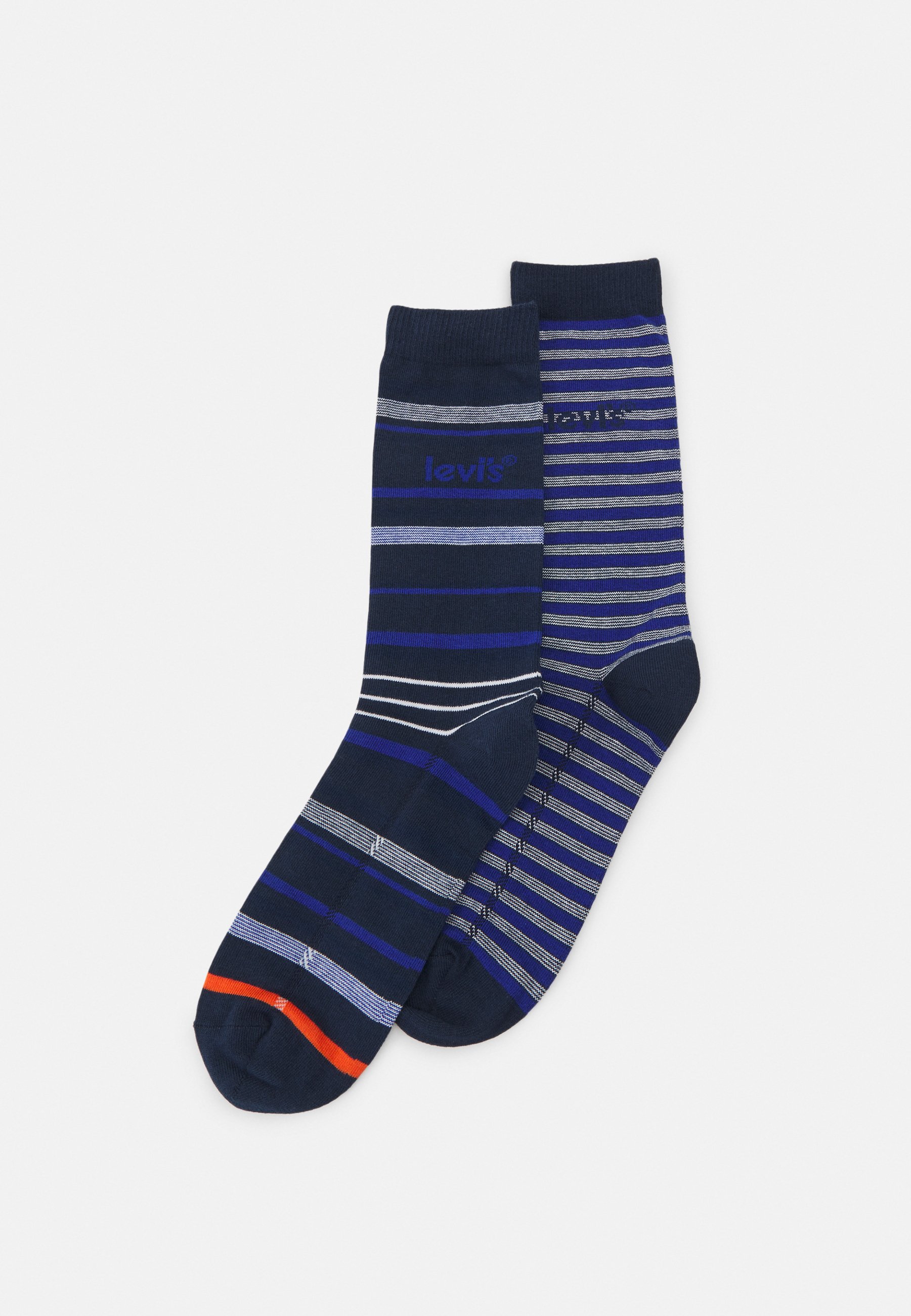 Levi's® REGULAR CUT STRIPE 2 PACK - Socks - blue/dark blue