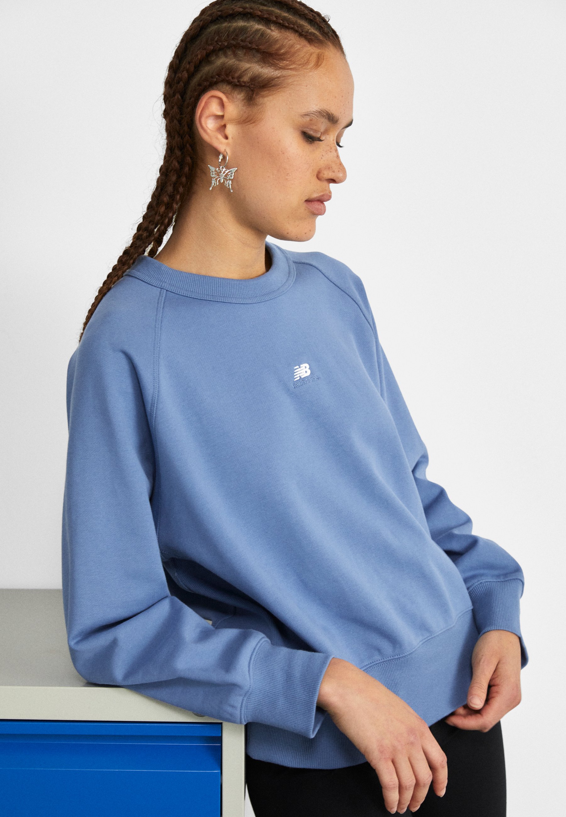 NB ATHLETICS REMASTERED FRENCH TERRY CREWNECK - Sweatshirt - mercury blue/blue