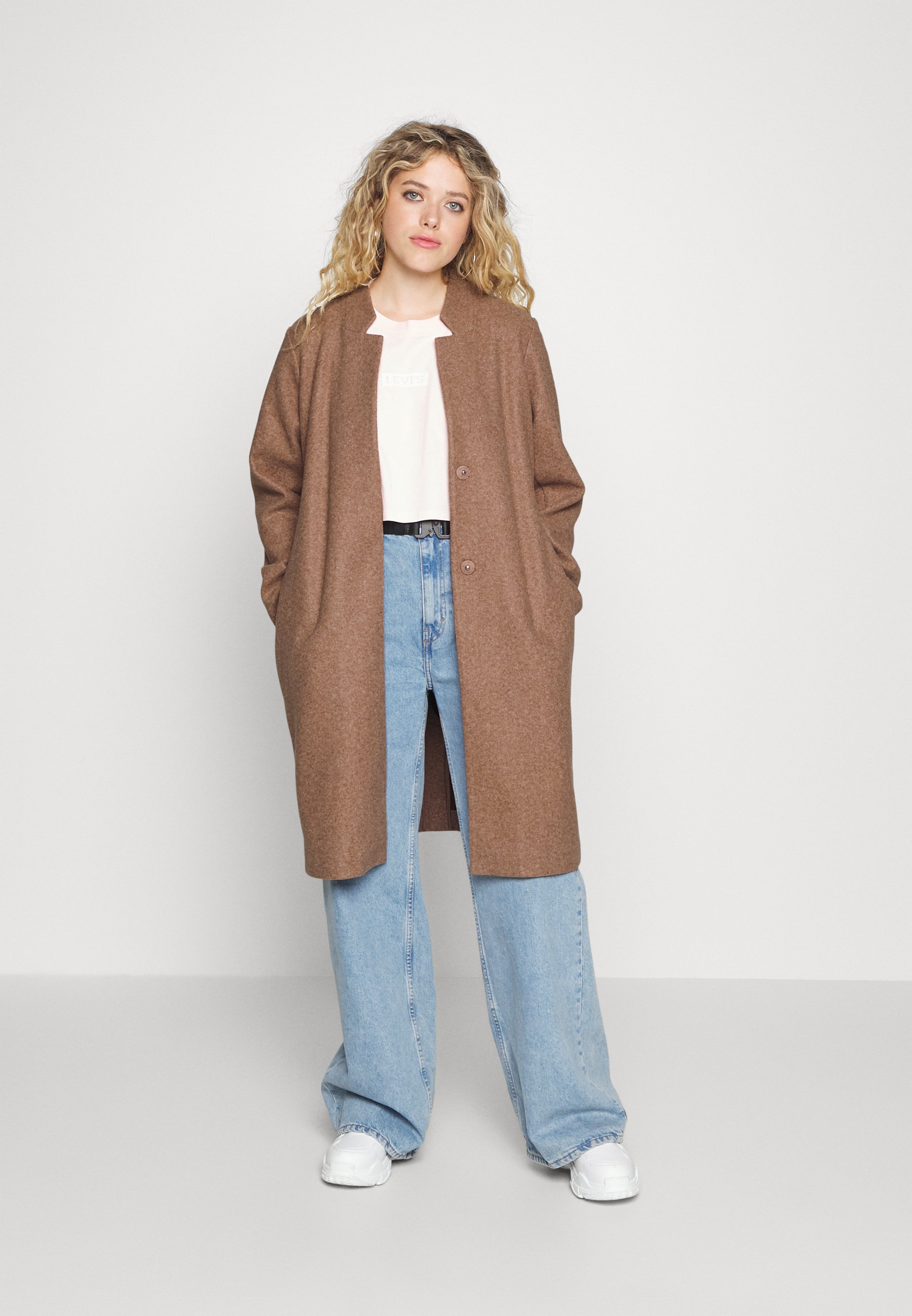 ONLY VICTORIA LIFE WRAP SOHO  - Classic coat - toasted coconut/cognac