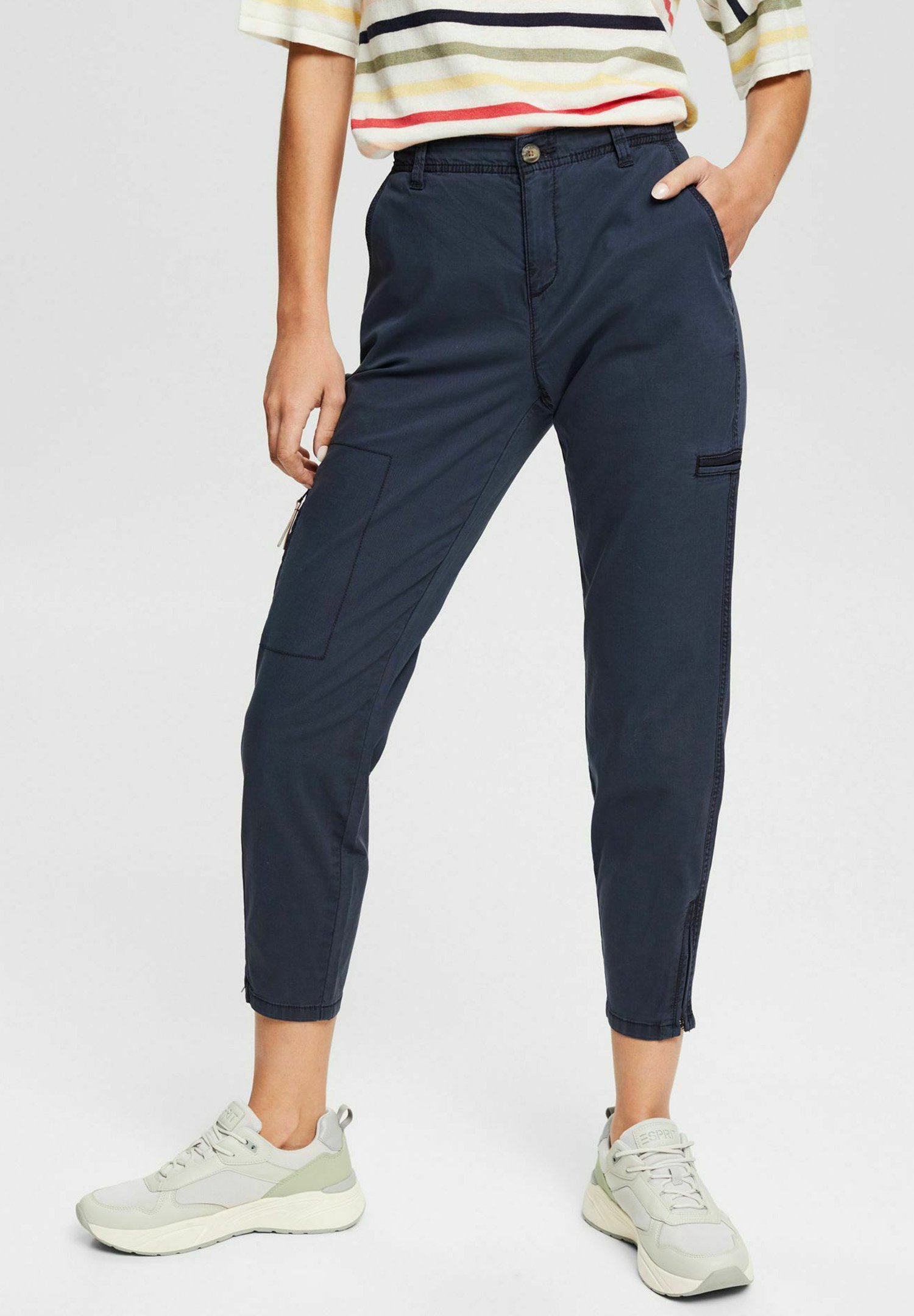 Esprit Trousers - navy/mottled dark blue