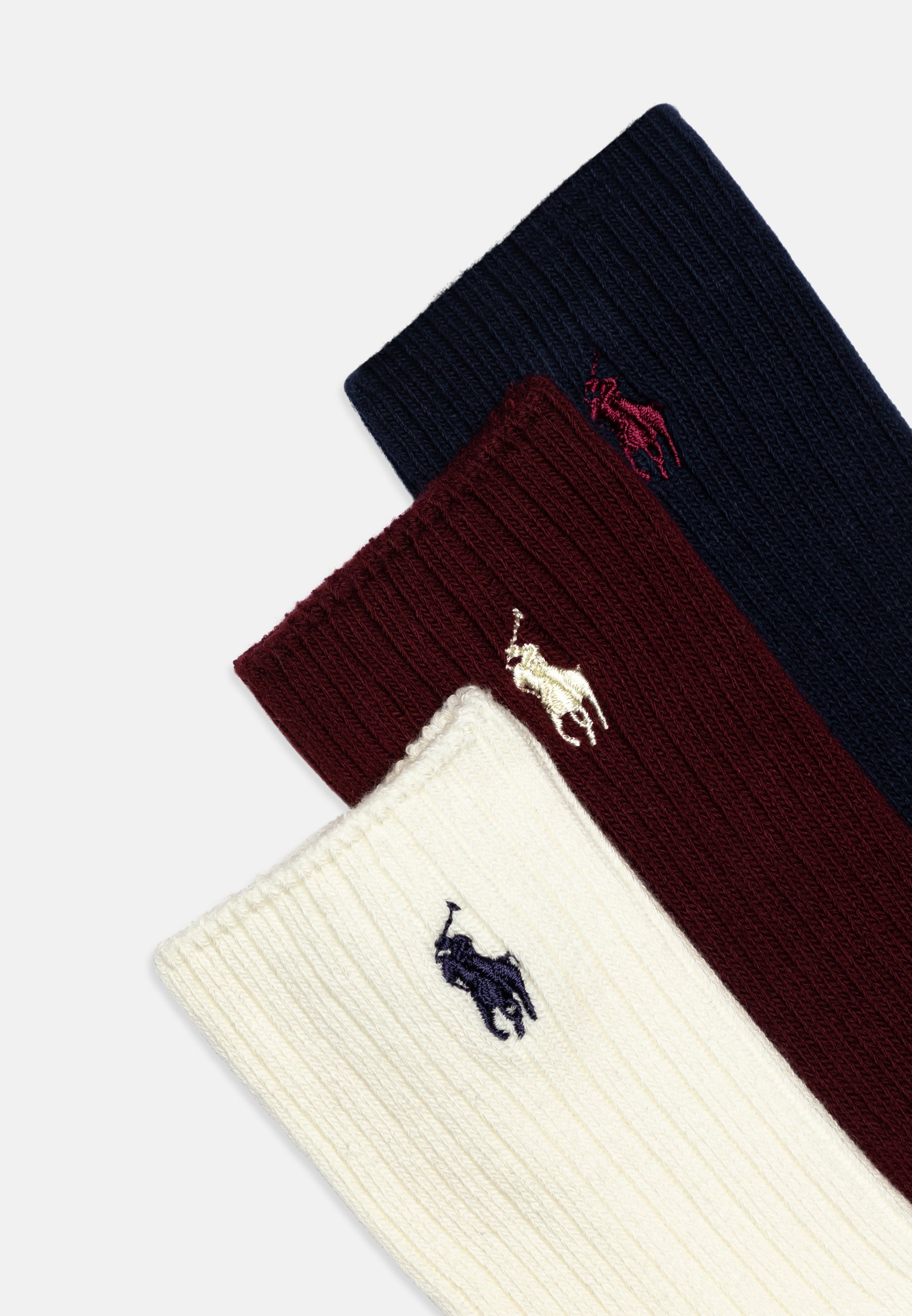 Polo Ralph Lauren CREW UNISEX 3 PACK - Socks - wine/navy/cream/red