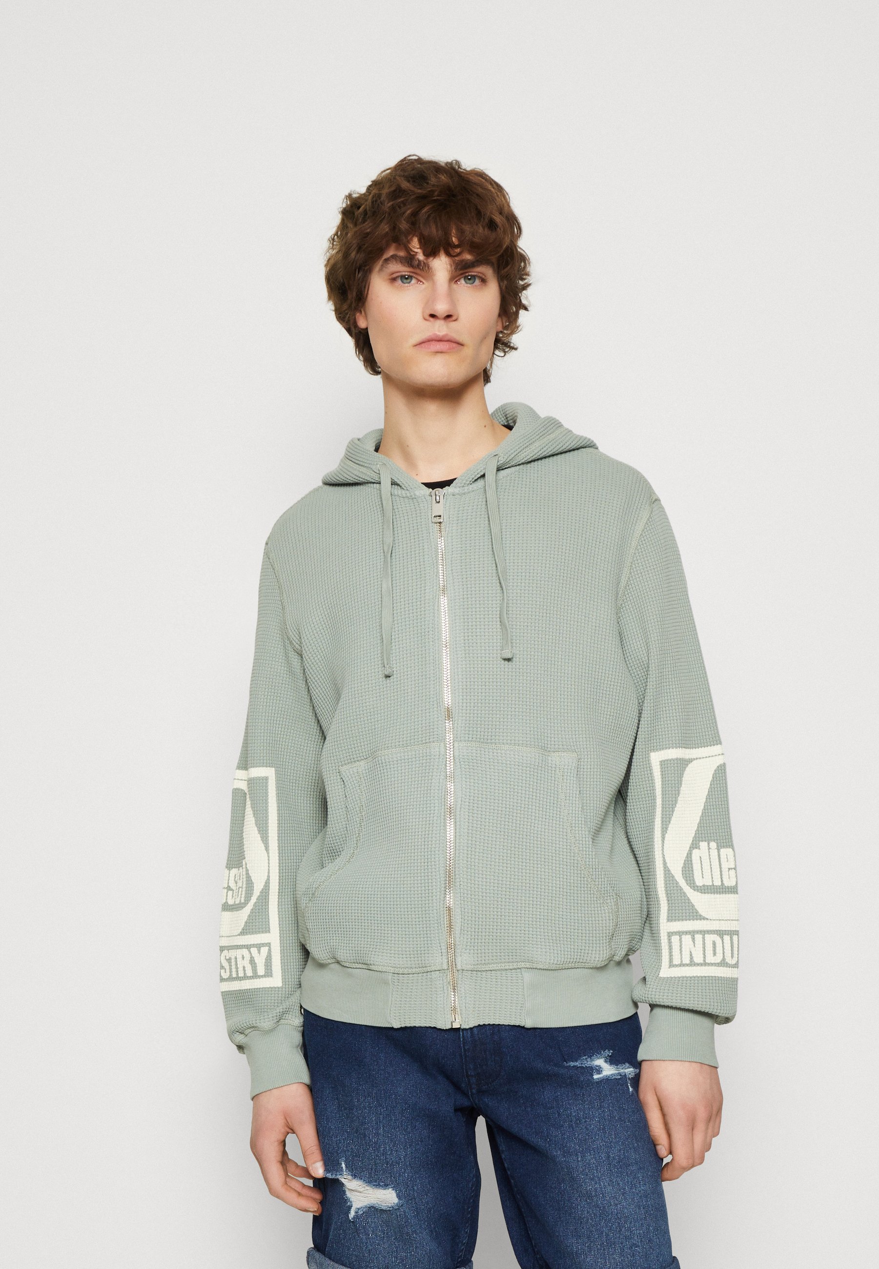 Diesel S-GINAFFLE HOOD ZIP UNISEX - Zip-up sweatshirt - blue/gray/blue