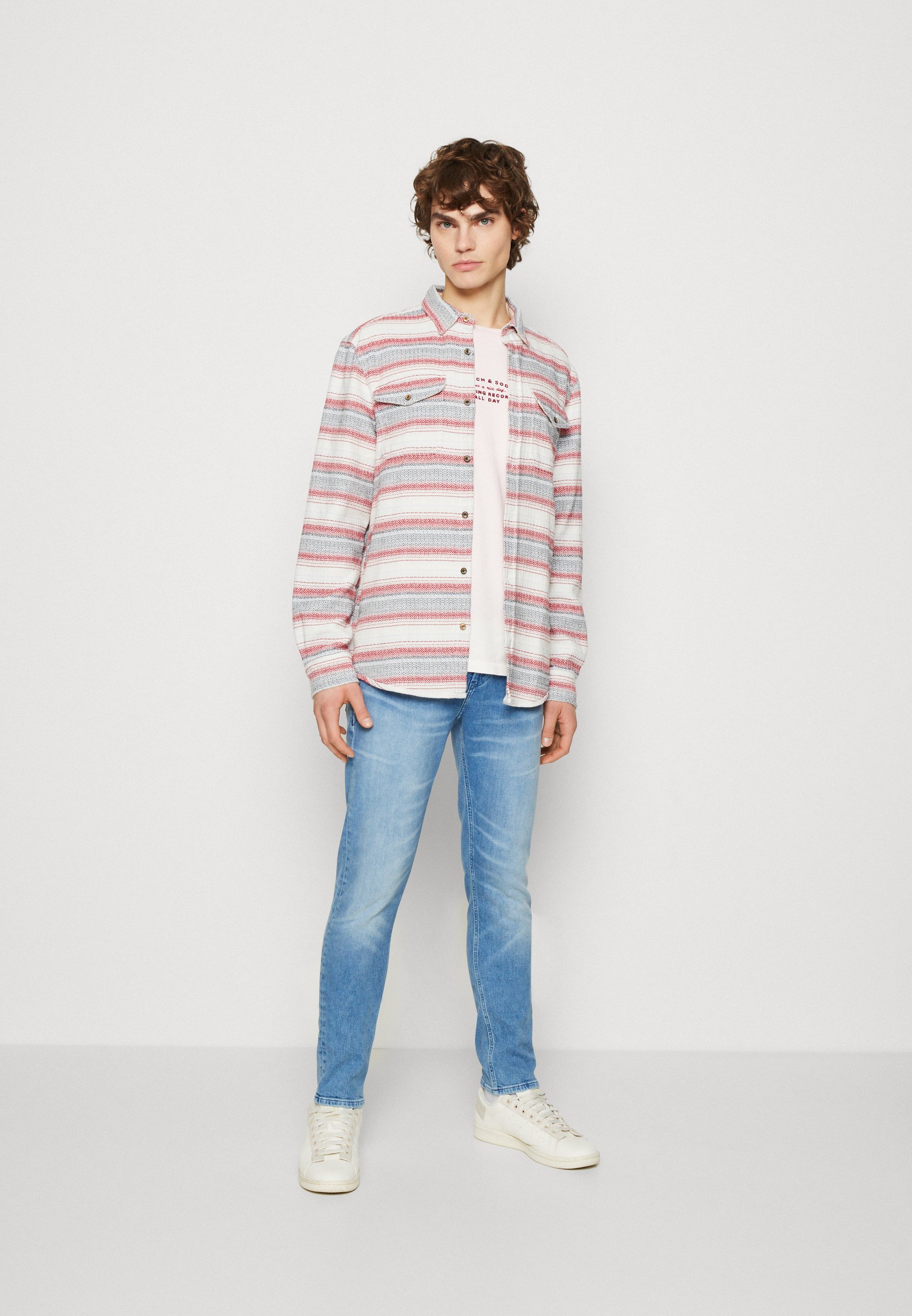 Scotch & Soda CHECK STRIPE SHIRT - Shirt - blue
