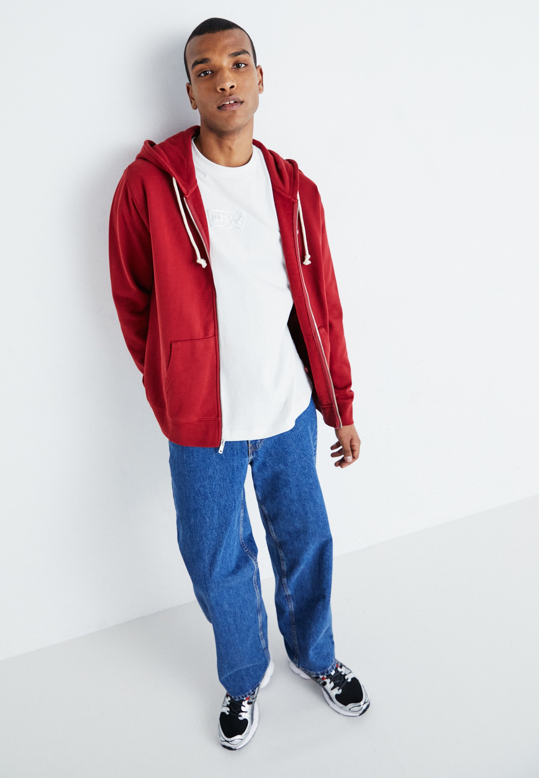 Levi's® GRAPHIC AUTHENTIC - Long sleeved top - chrome/cloud dancer/white