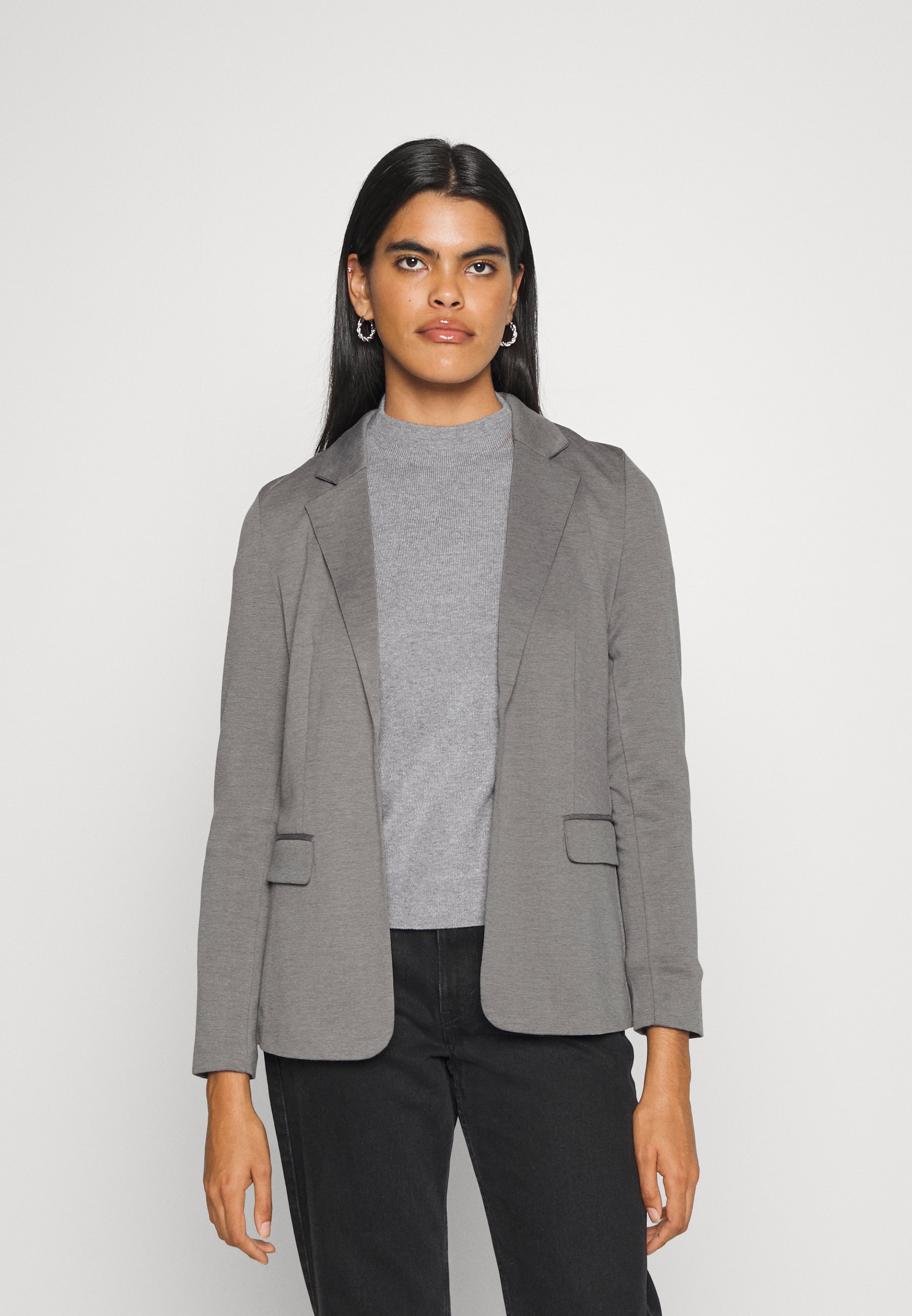 Vero Moda VMJILLNINA - Blazer - medium grey melange/mottled grey