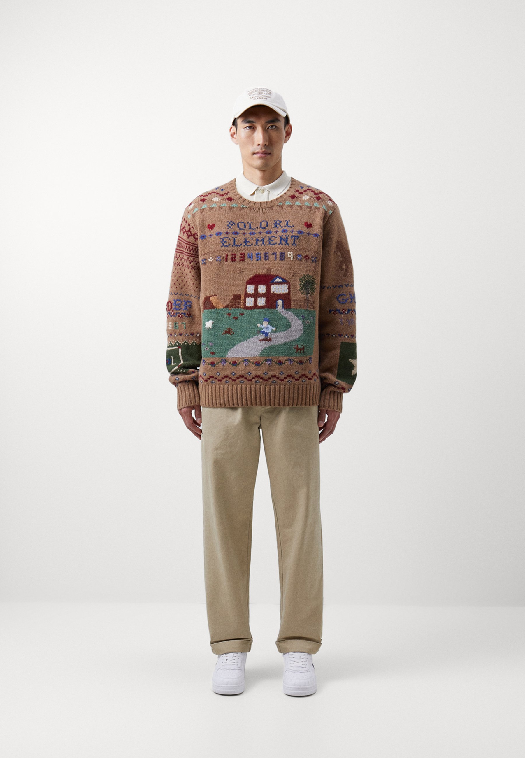 Polo Ralph Lauren POLO X ELEMENT WOOL SWEATER - Jumper - brown multi/light brown