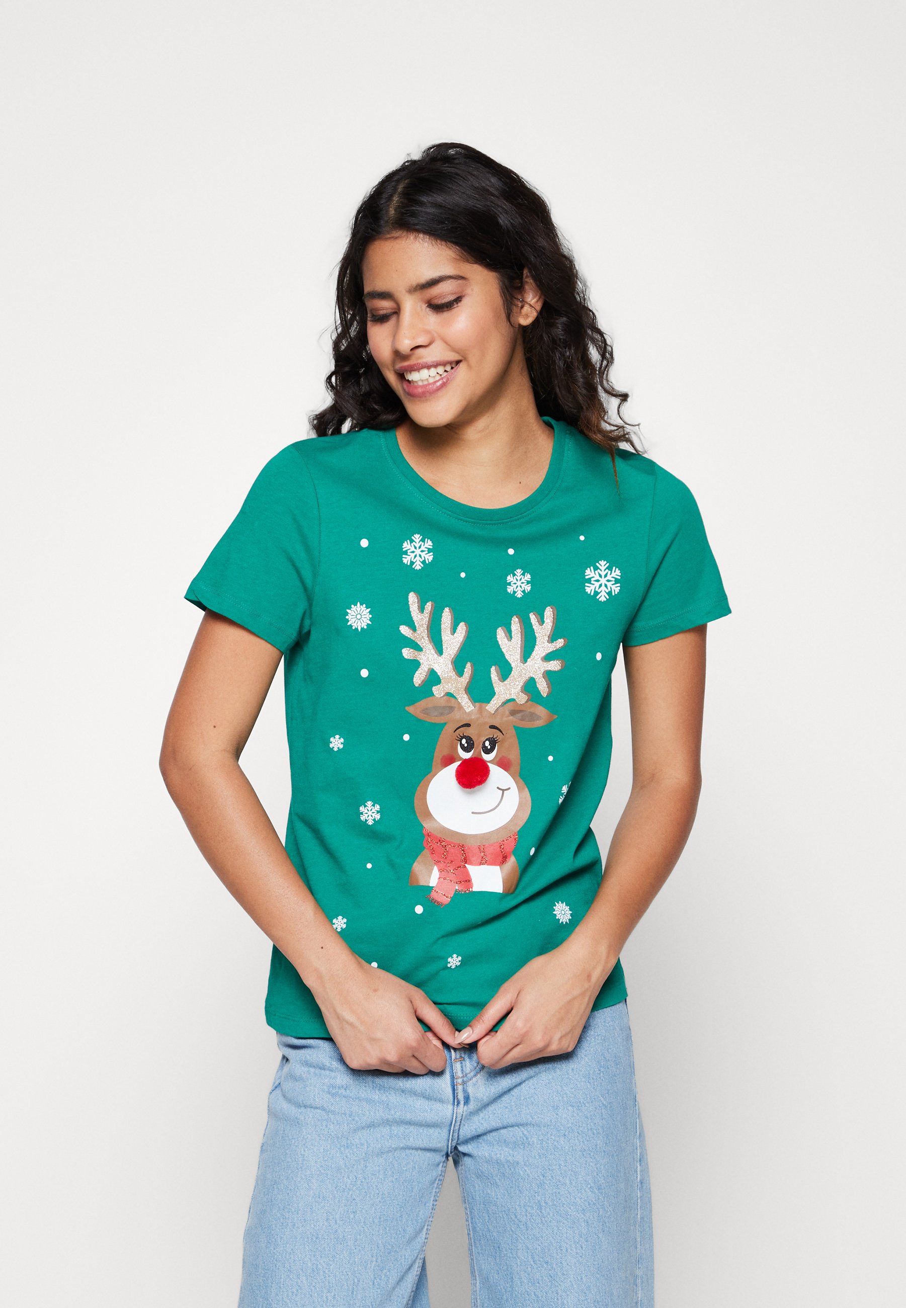 ONLY ONLXMAS YRSA CHRISTMAS  - Print T-shirt - lush meadow/green