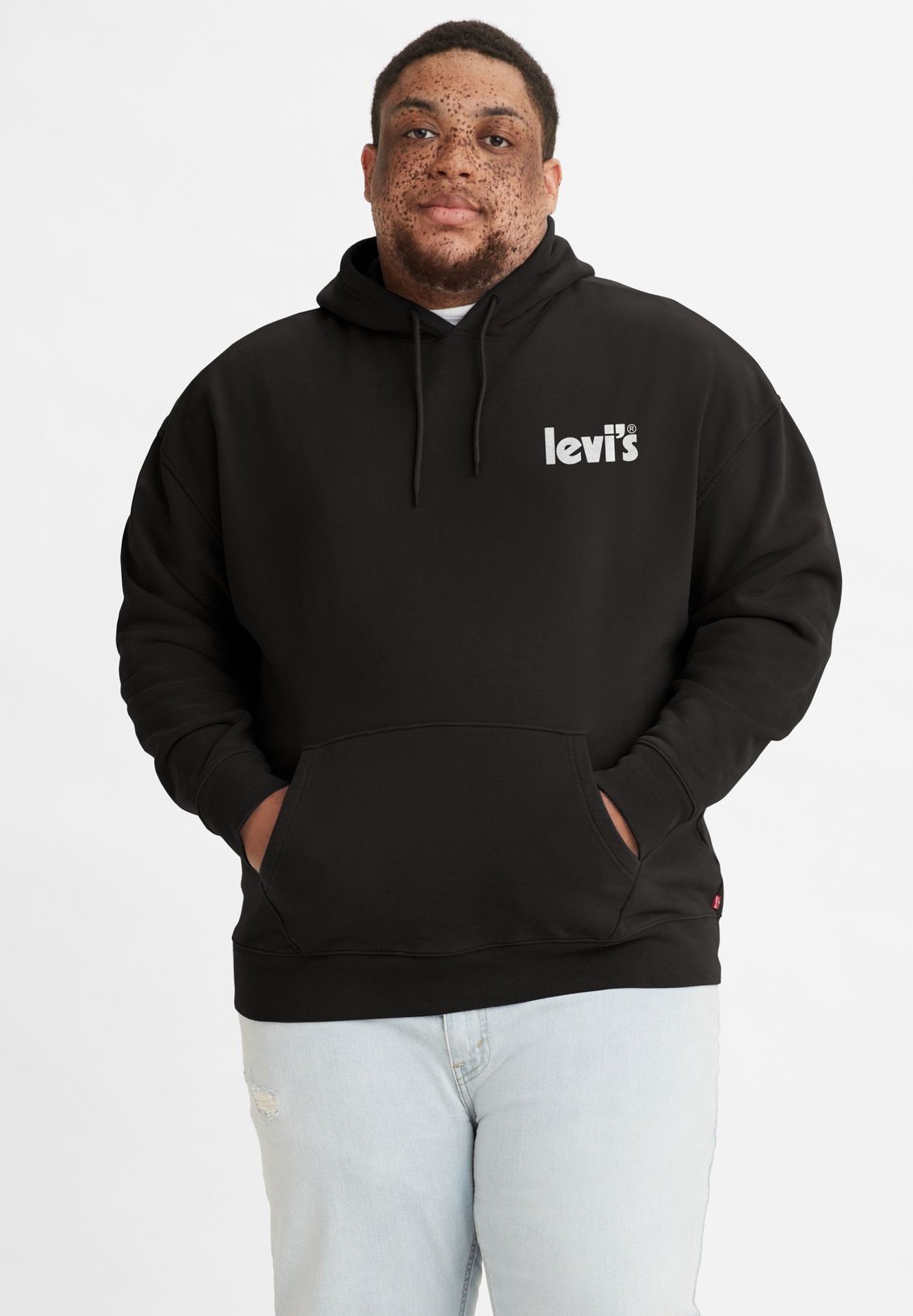 Levi's® BIG RELAXED GRAPHIC PO PLUS POSTER  - Hoodie - blacks/dark blue