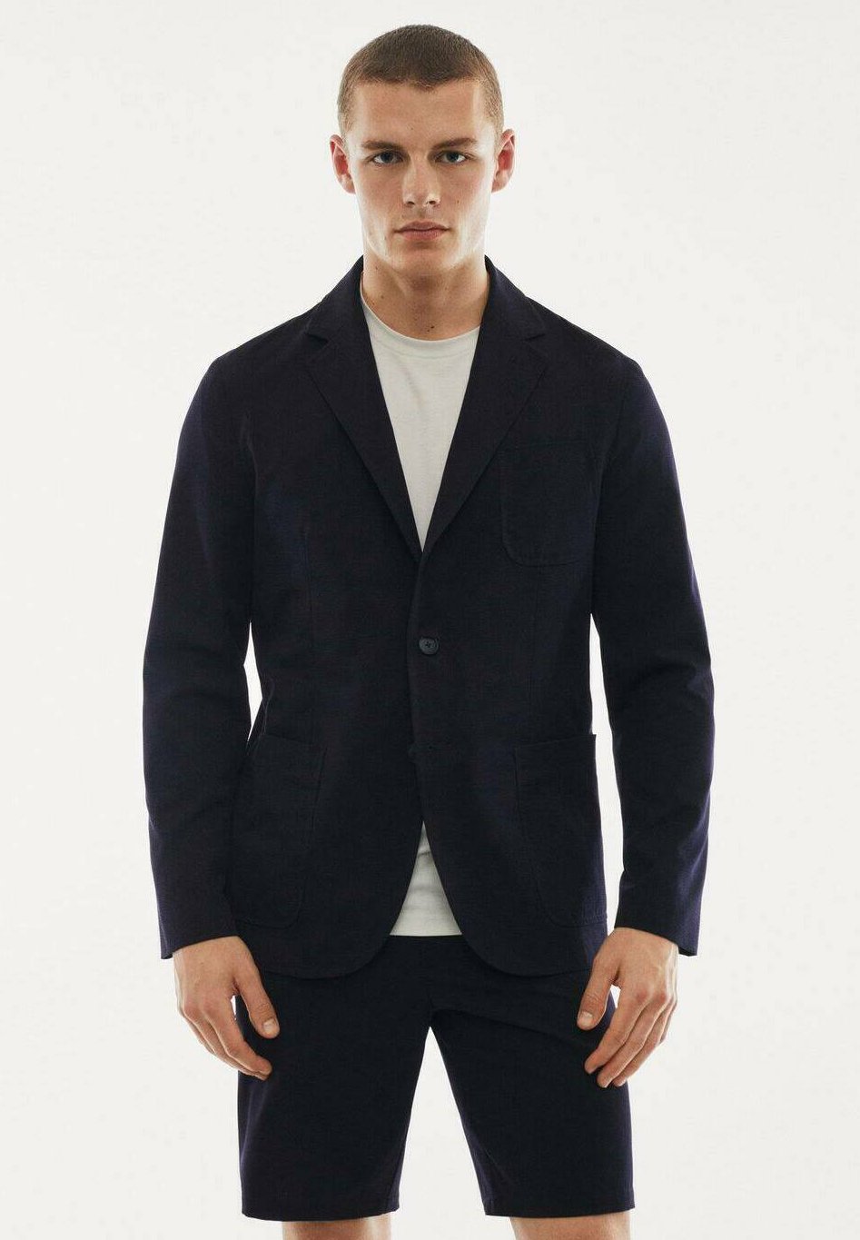 Mango Blazer jacket - navy/royal blue