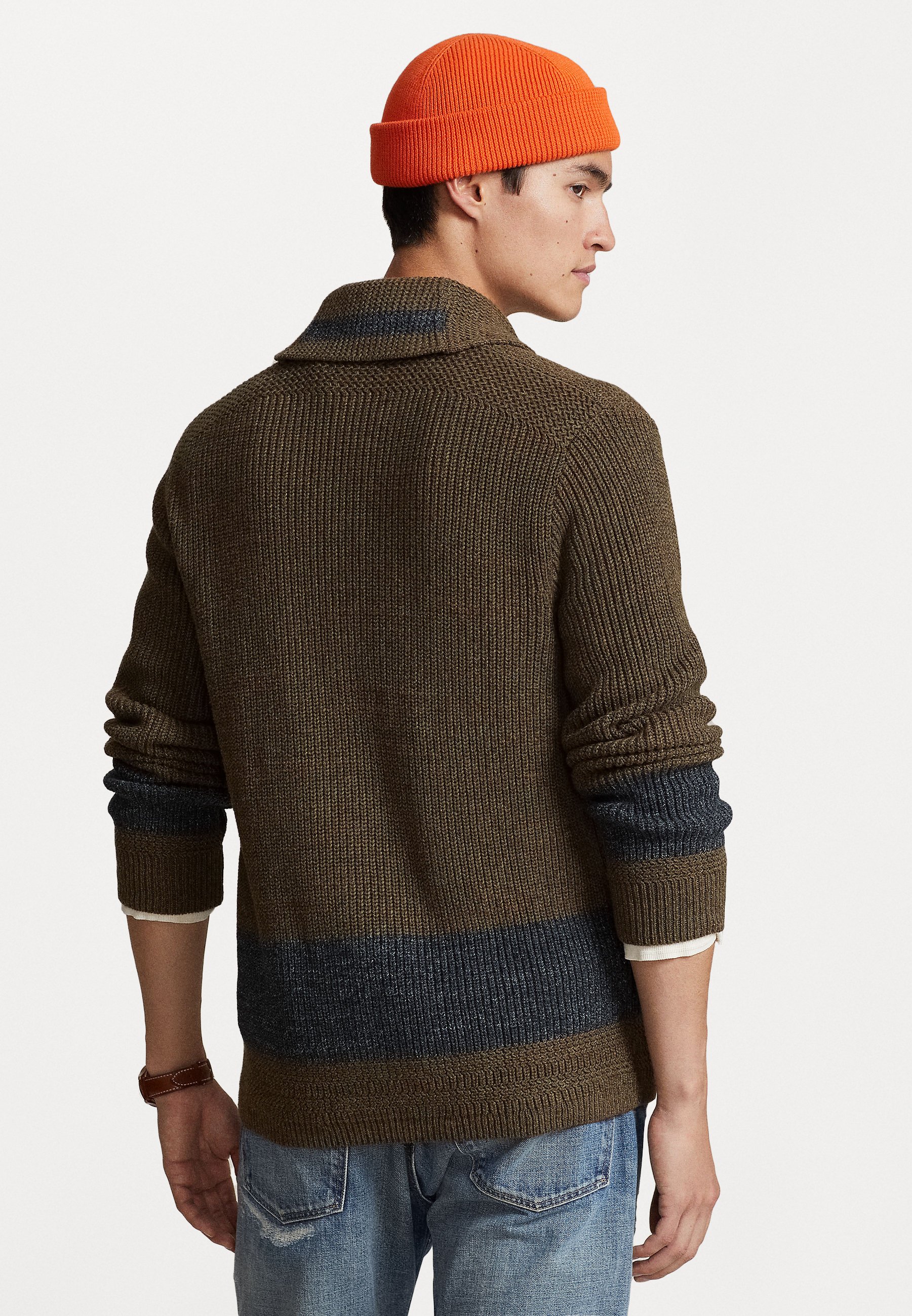 Polo Ralph Lauren LONG SLEEVE CARDIGAN - Cardigan - olive