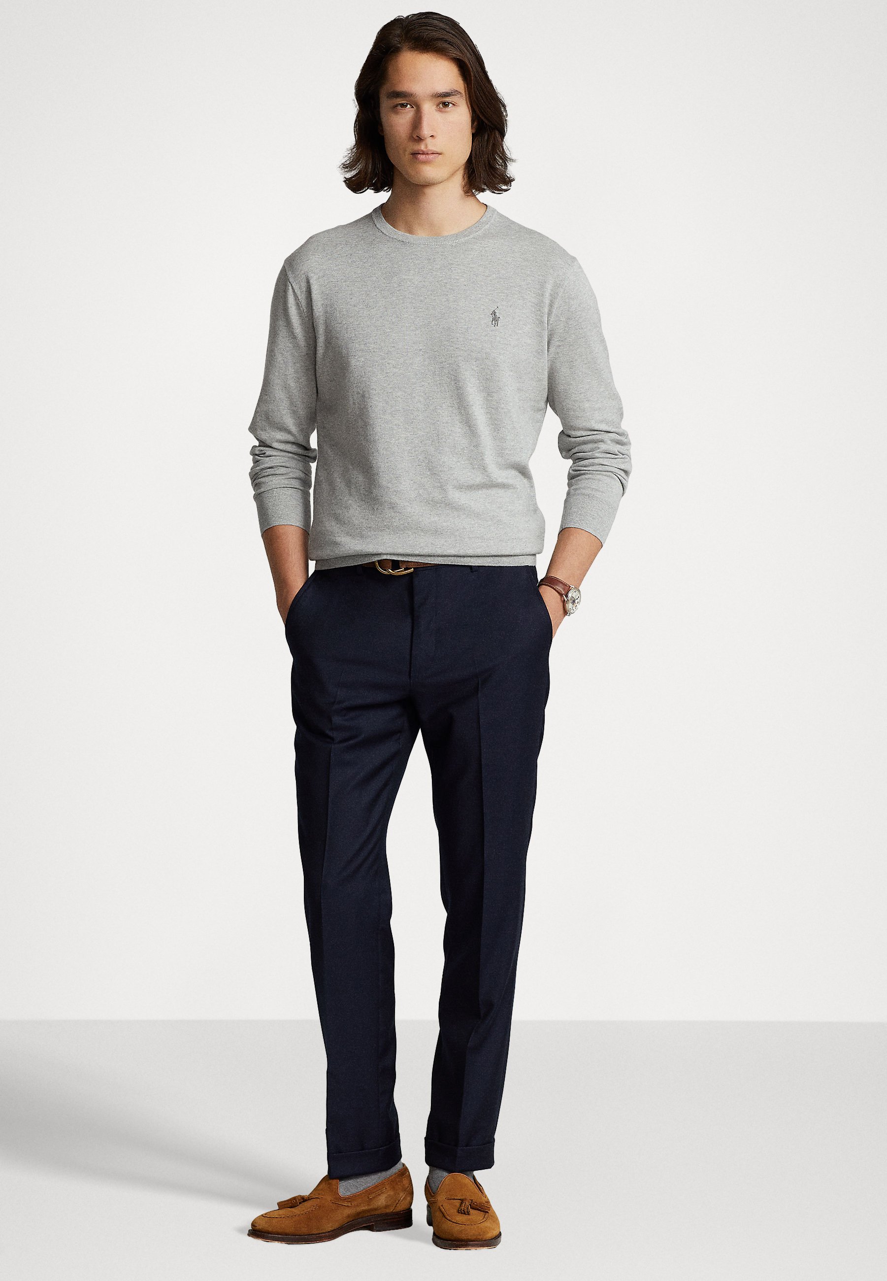 Polo Ralph Lauren SLIM FIT - Jumper - andover heather/mottled grey