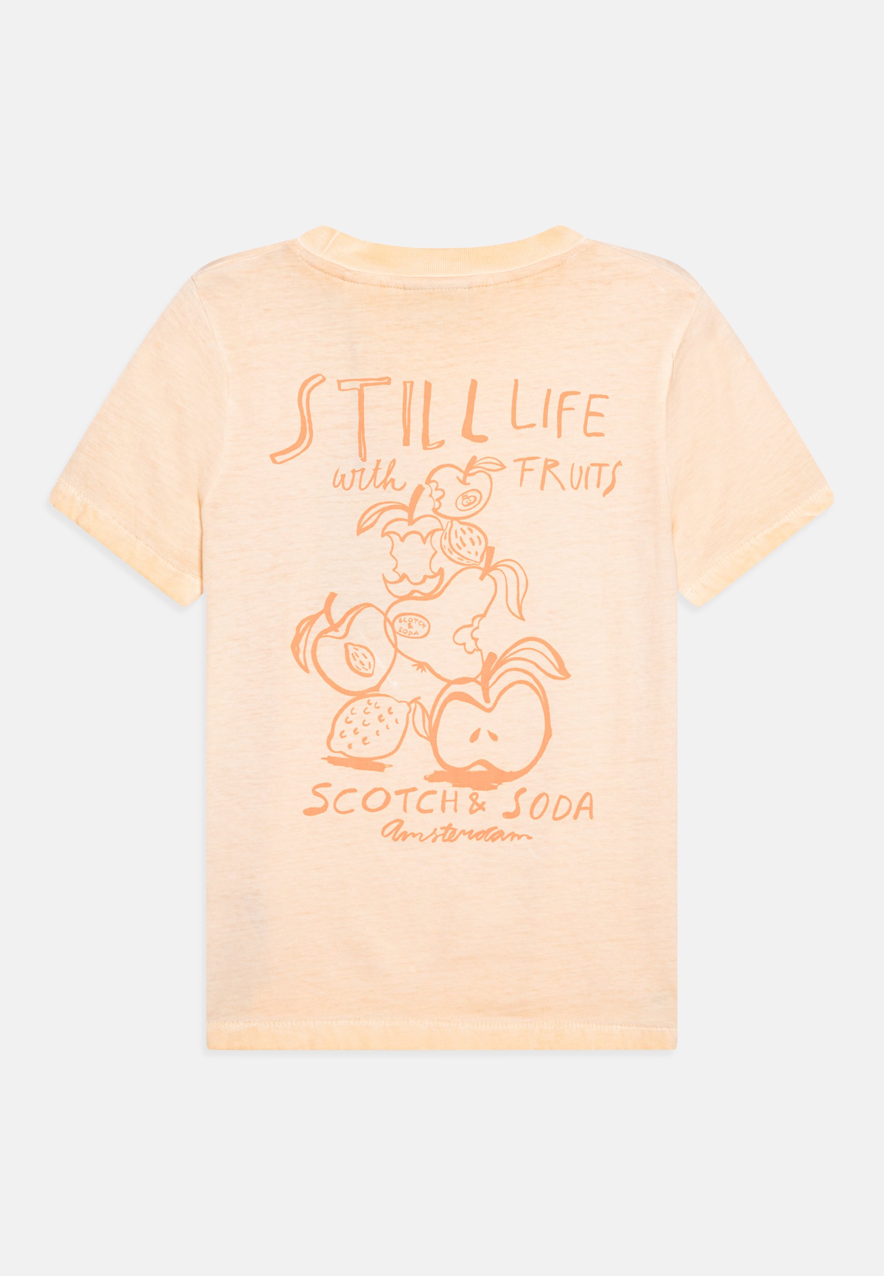 Scotch & Soda REGULAR FIT SHORT SLEEVED WASHED ARTWORK UNISEX - Print T-shirt - peach/coral