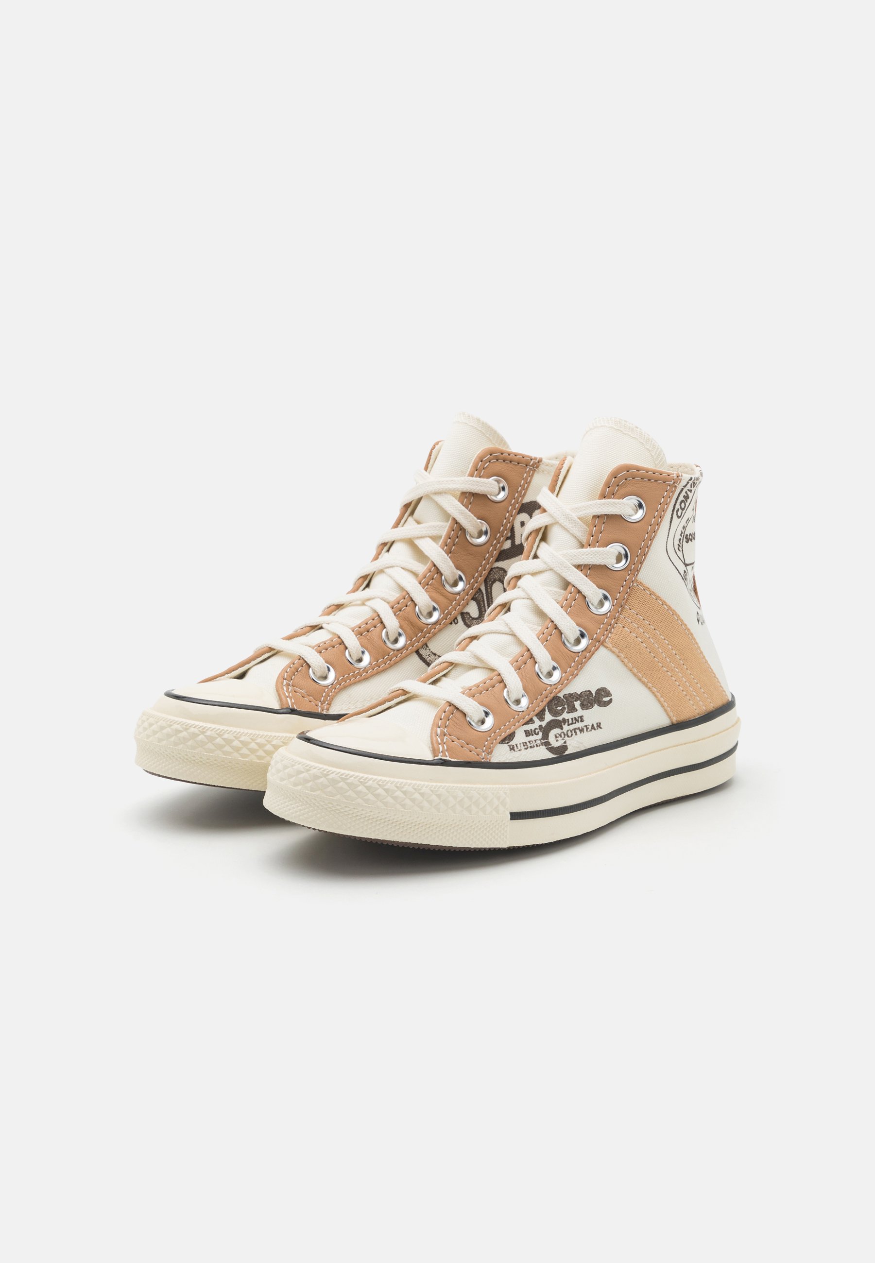 Converse CHUCK UNISEX - High-top trainers - egret/champagne tan/black/off-white