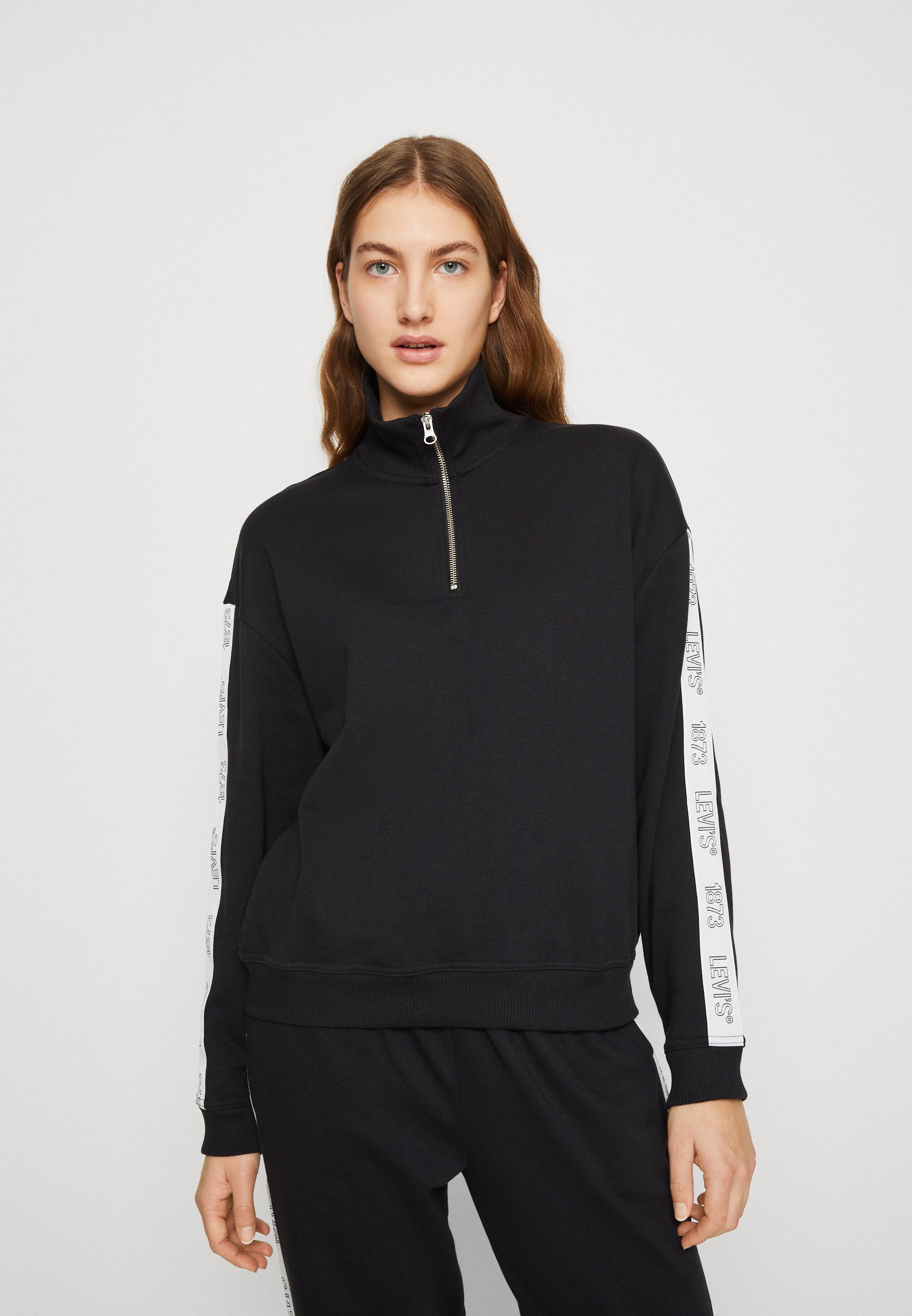 Levi's® GRAPHIC RUE ZIP CREW - Sweatshirt - caviar/black