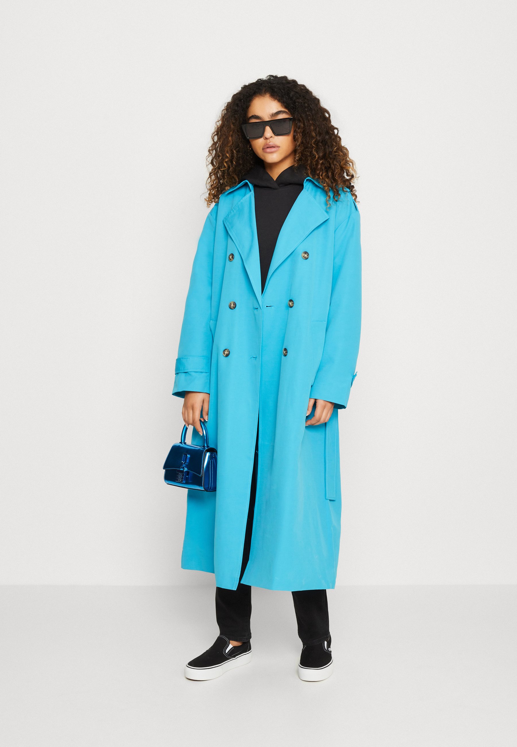 Vero Moda VMCHLOE LONG - Trenchcoat - caneel bay/turquoise