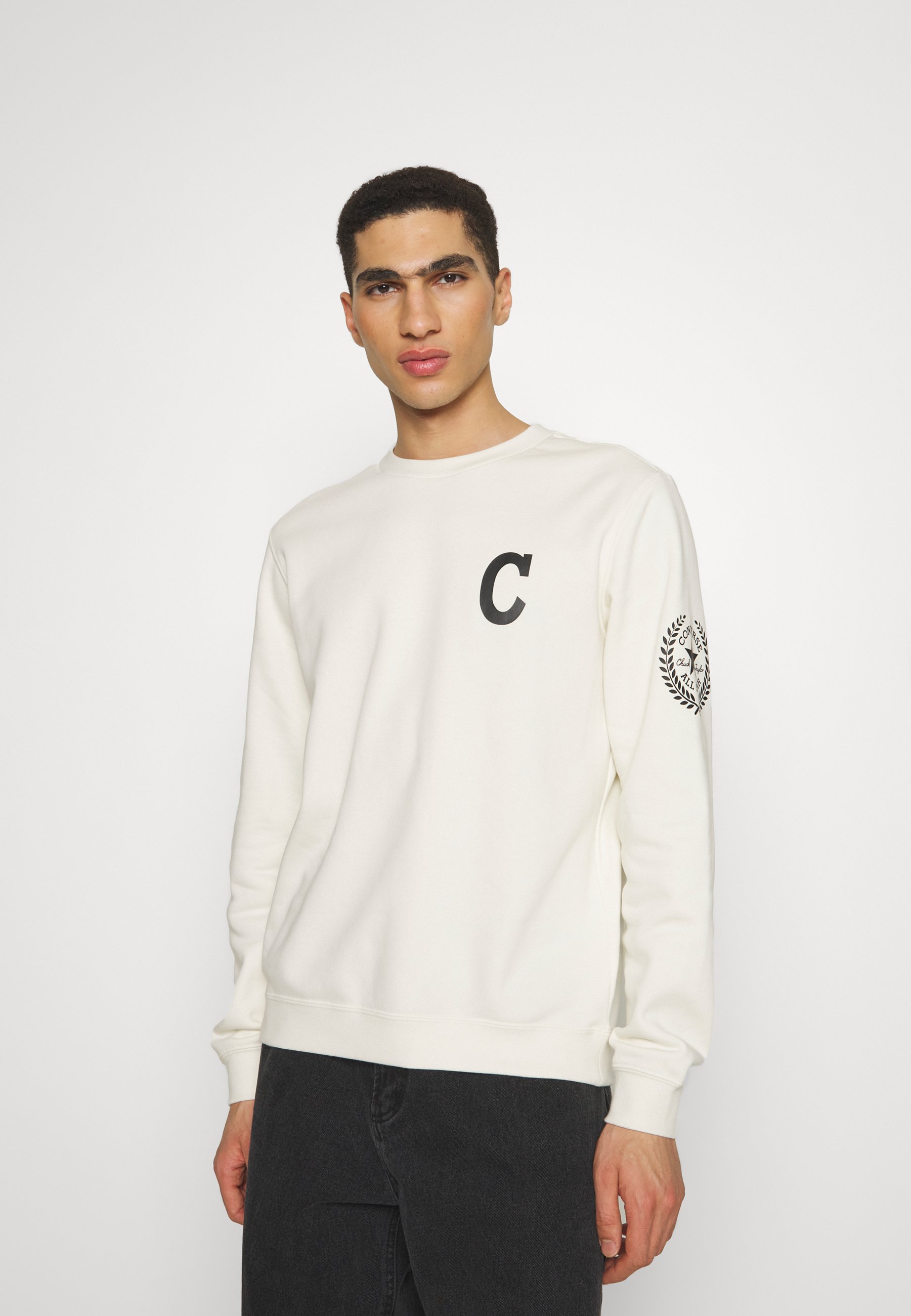 Converse CHUCK RETRO GRAPHIC CREW UNISEX - Sweatshirt - converse egret/off-white