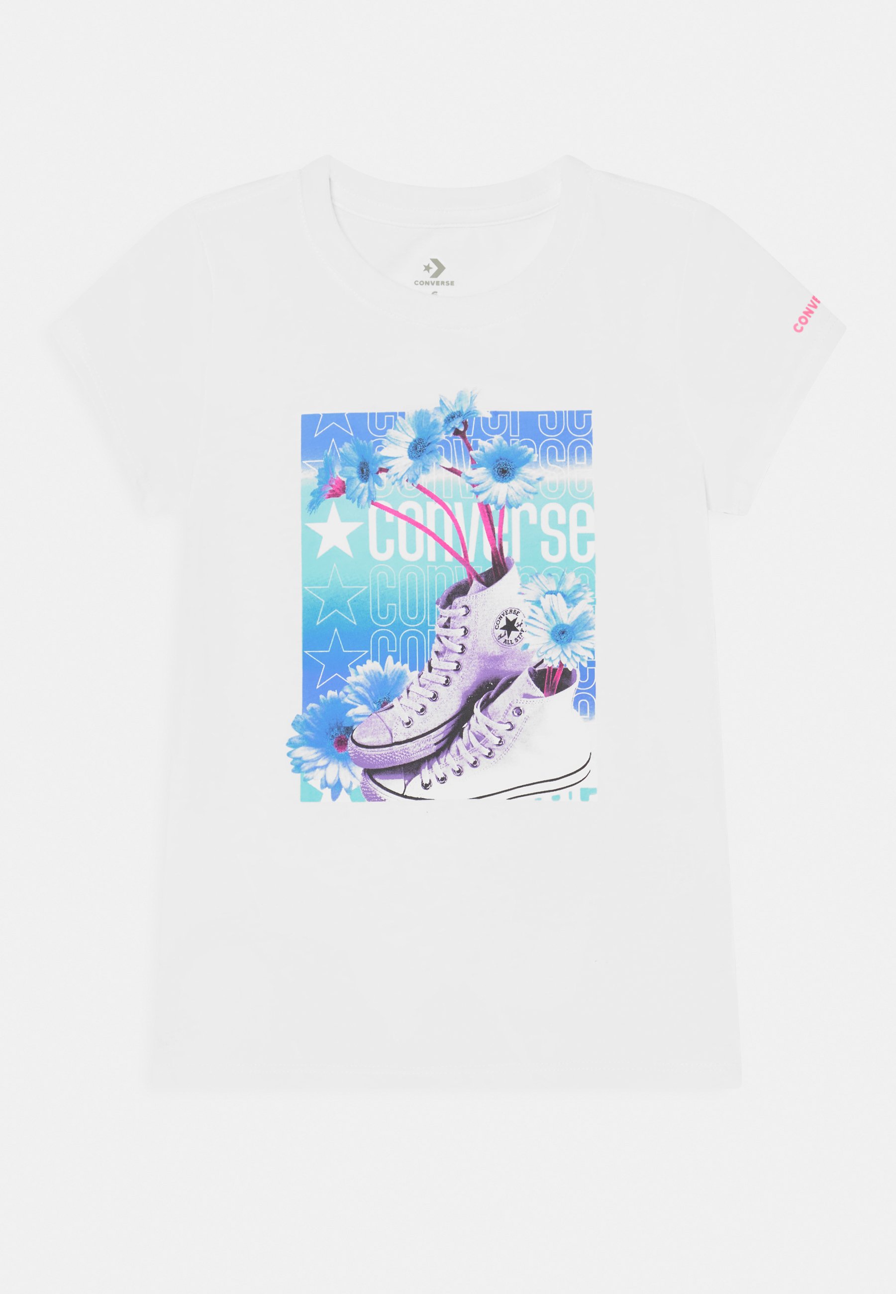 Converse SHORT SLEEVE FLORAL CHUCK TAYLOR GRAPHIC - Print T-shirt - white
