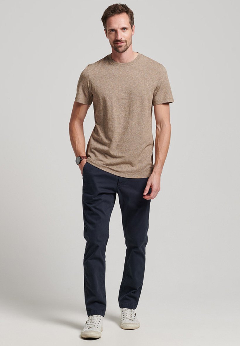 Superdry SLUB - Basic T-shirt - fossil brown grit/brown
