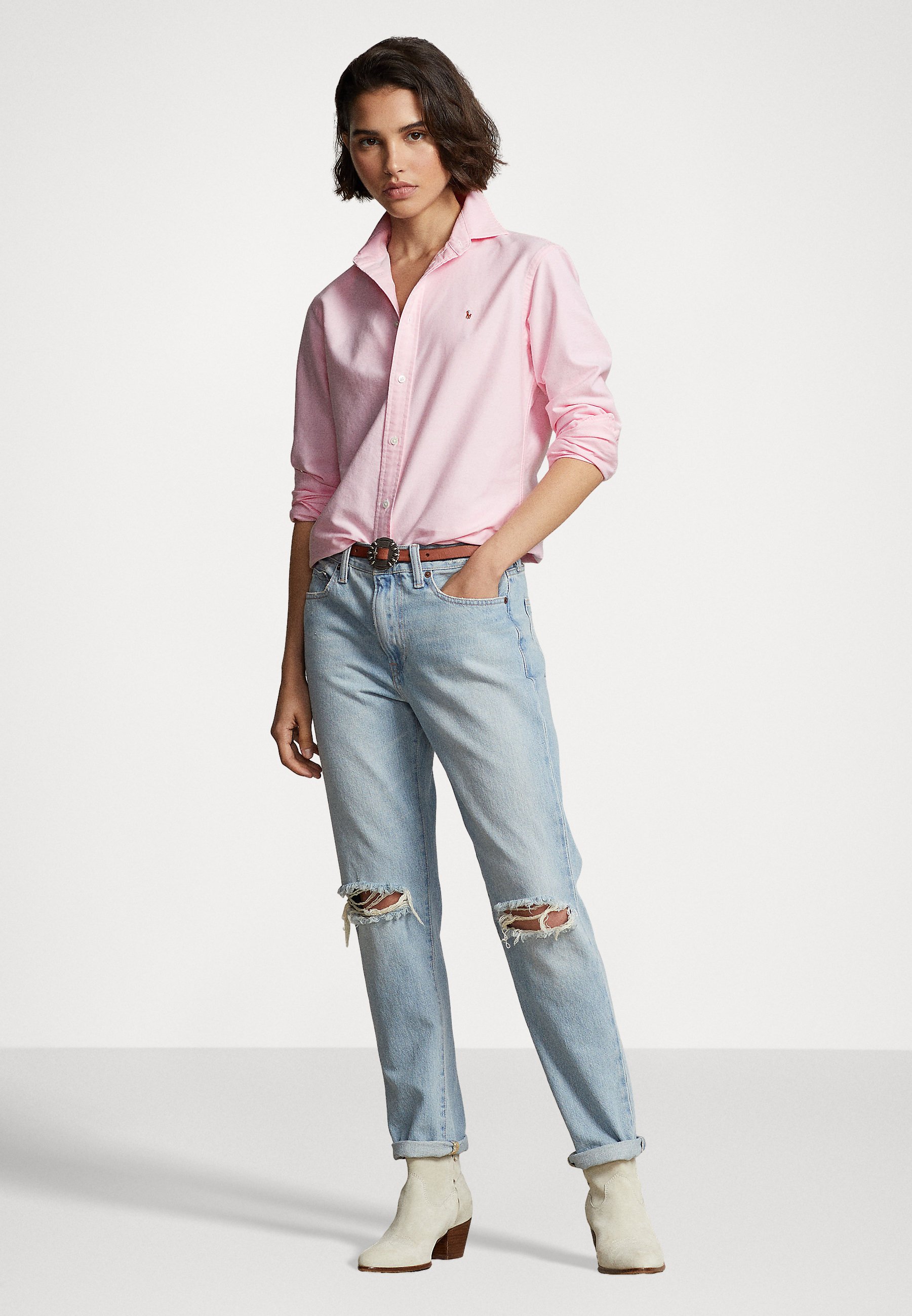 Polo Ralph Lauren OXFORD SHIRT - Button-down blouse - bath pink/pink