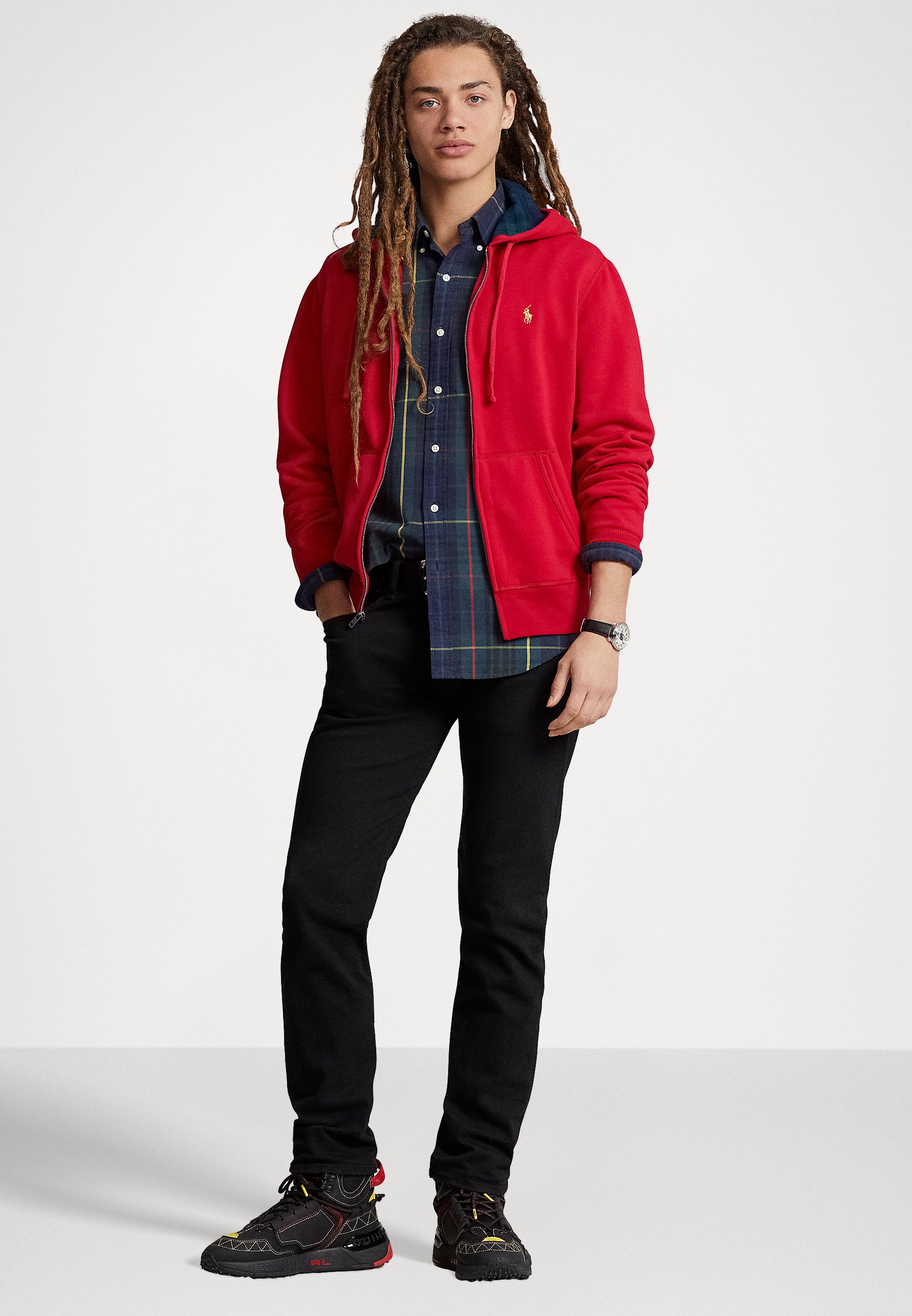 Polo Ralph Lauren LONG SLEEVE - Zip-up sweatshirt - red/light red
