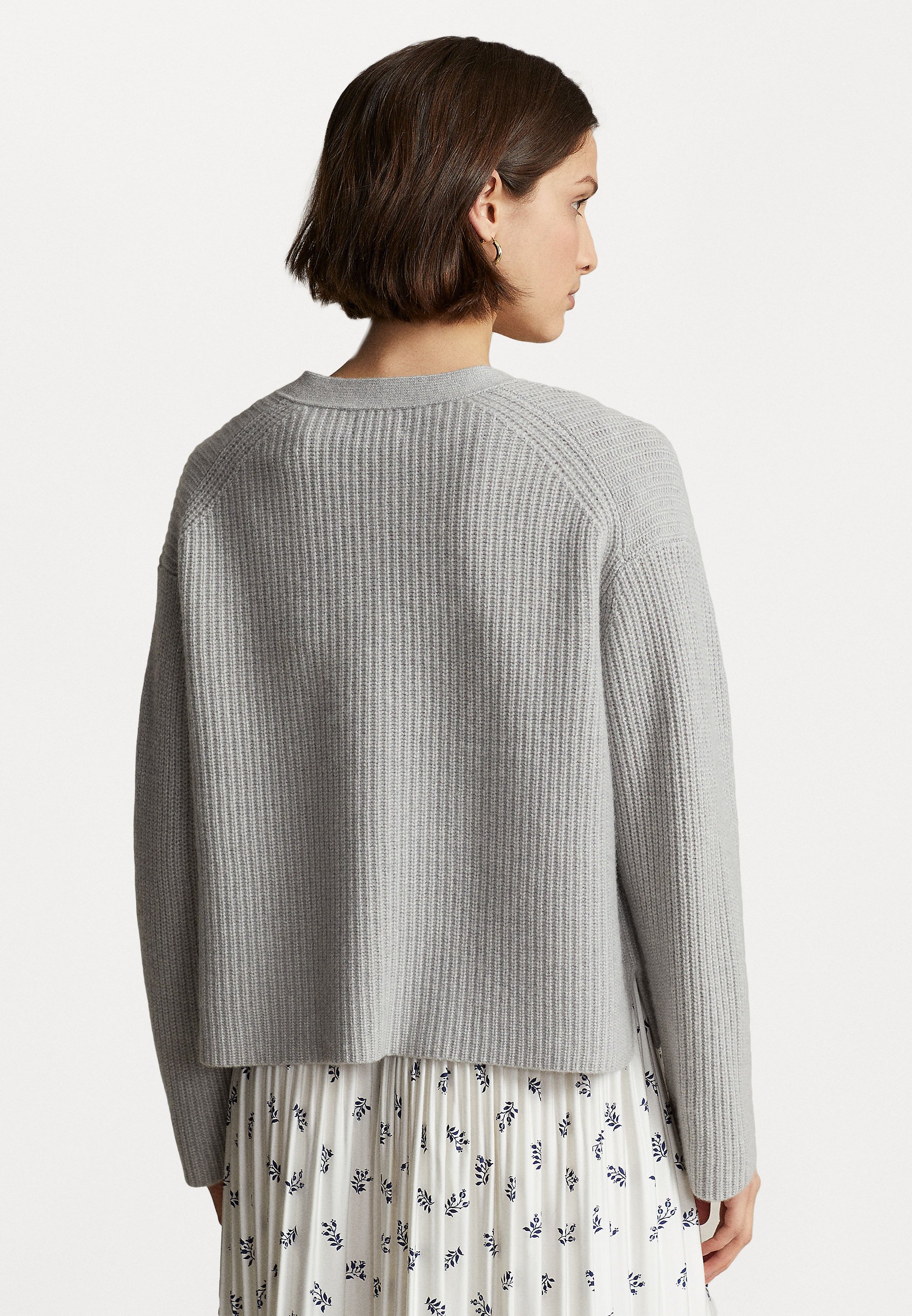 Polo Ralph Lauren LONG SLEEVE - Cardigan - soft grey melange/grey