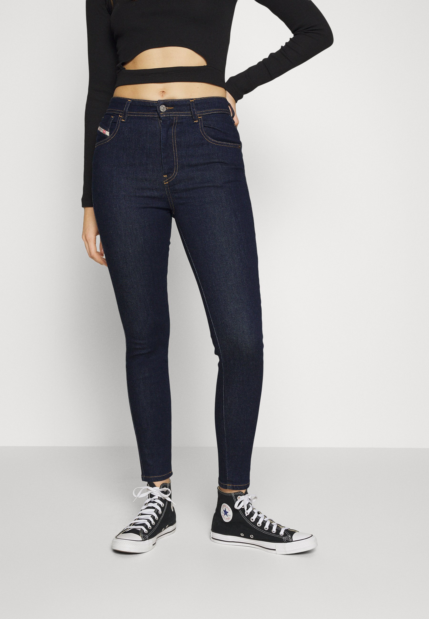 Diesel SLANDY HIGH SKINNY FIT - Jeans Skinny Fit - denim/blue-black denim