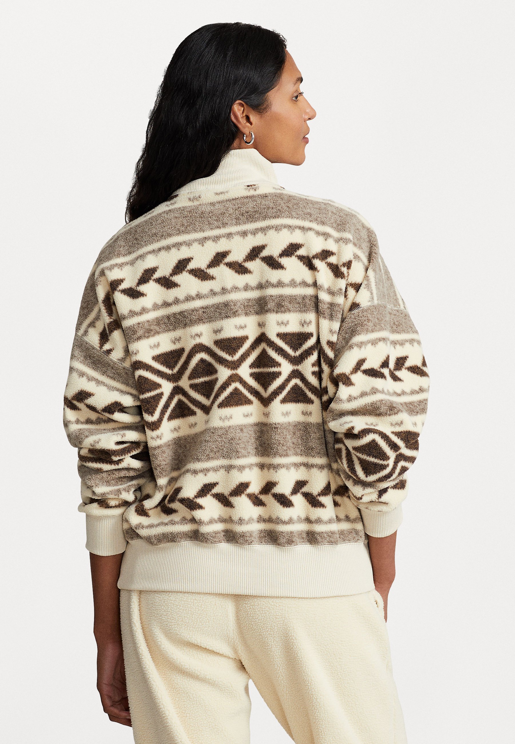 Polo Ralph Lauren LONG SLEEVE - Fleece jumper - brown multi/brown