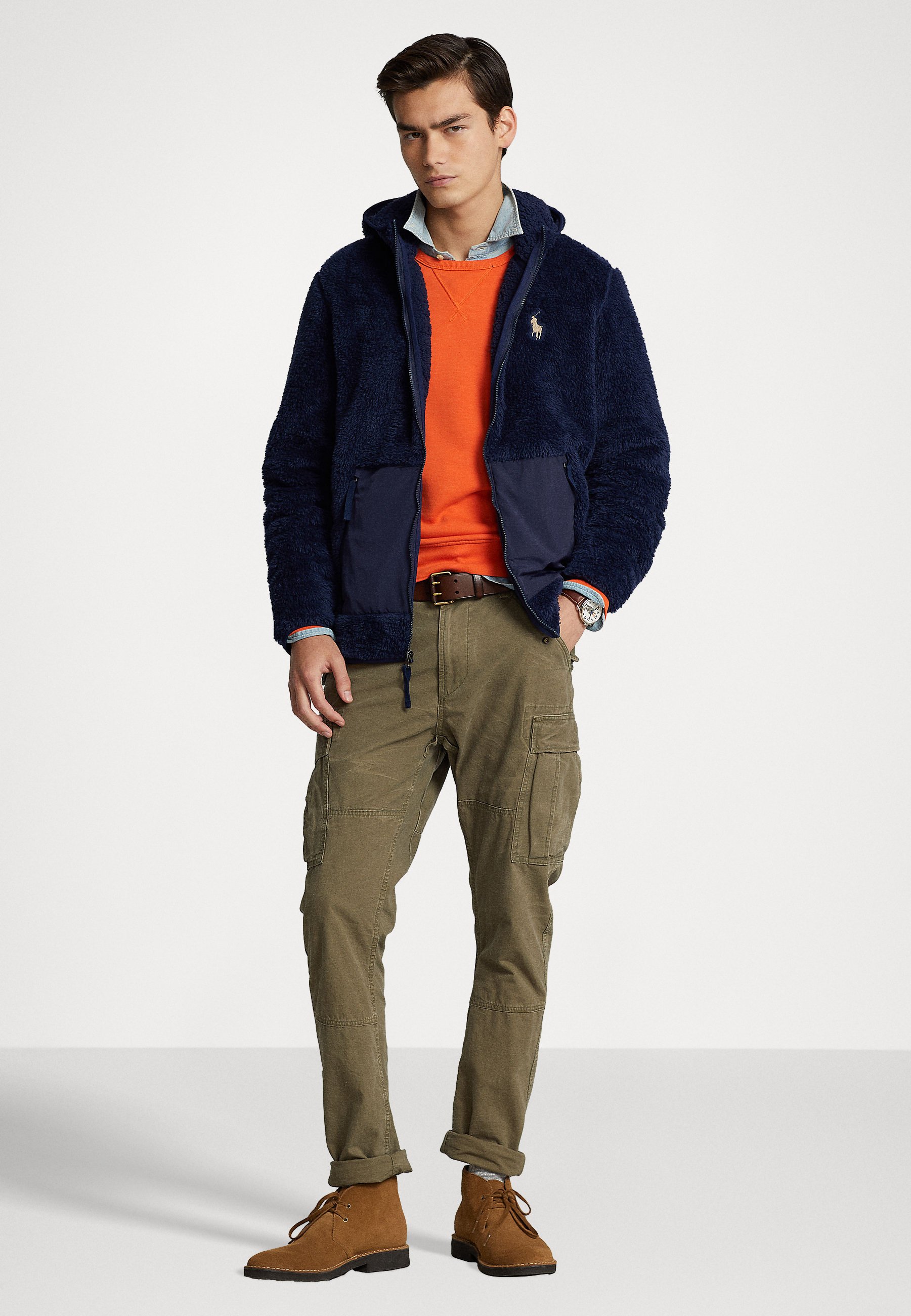 Polo Ralph Lauren PILE FULL ZIP HOODIE - Summer jacket - newport navy/blue