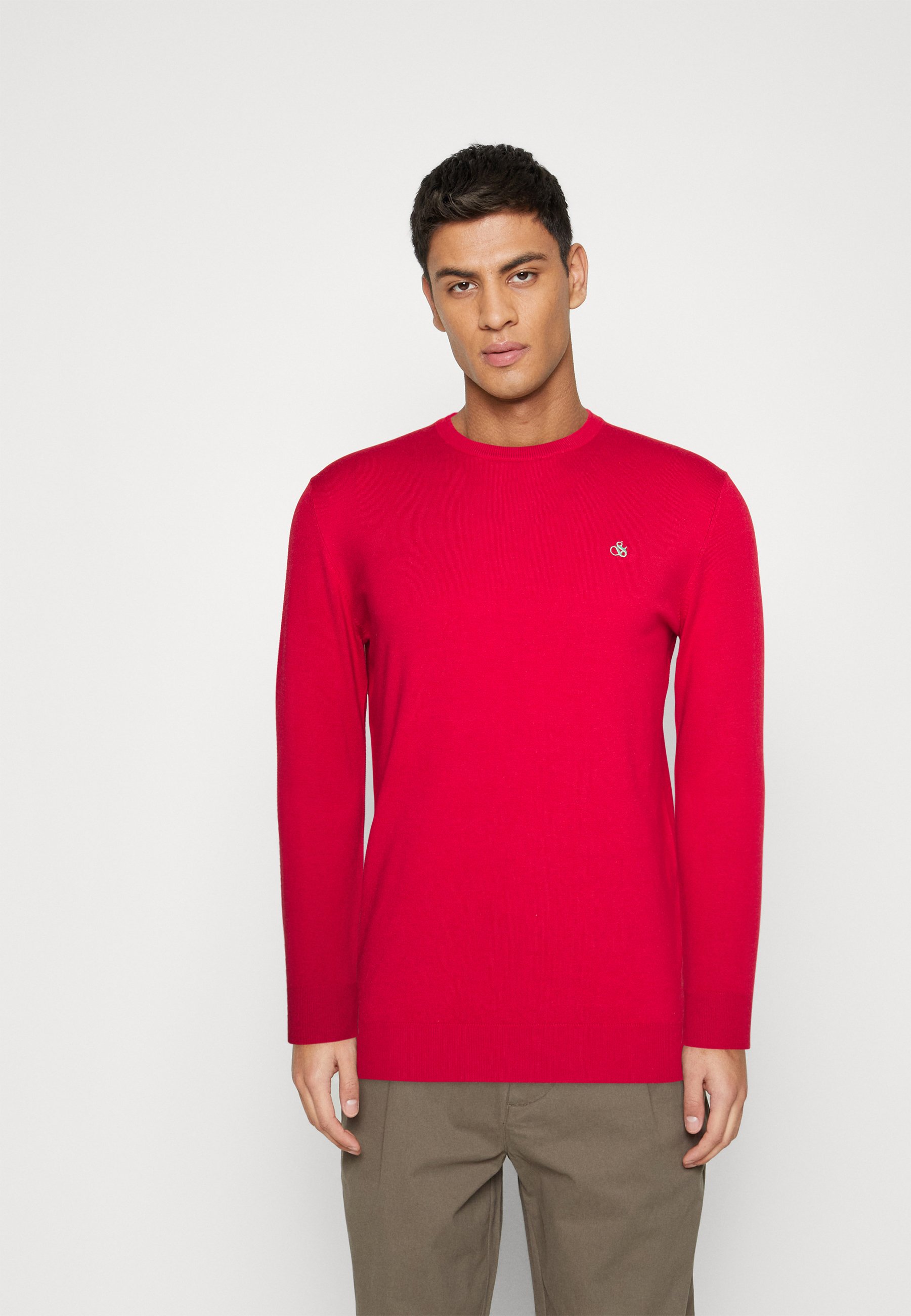 Scotch & Soda ESSENTIALS BLEND CREWNECK  - Jumper - red tulip/red